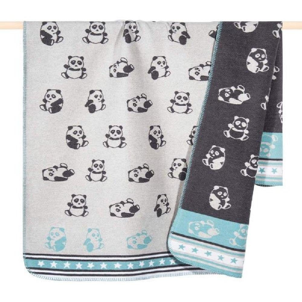 Aqua (75x100cm), Panda PAD Kinderdaunenkissen Kinderdecke Blau