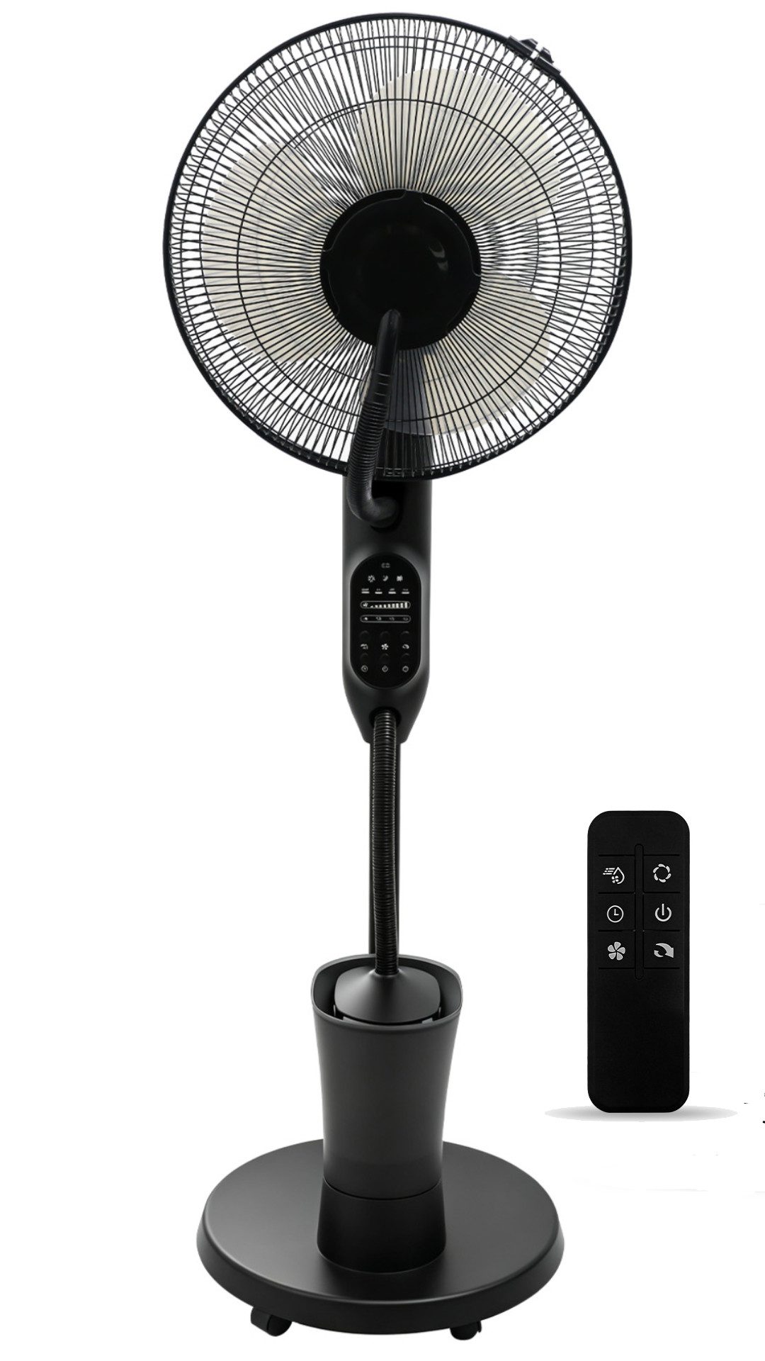 Standventilator K-FS09R Ventilator mit 2,8L Wassertank, Bodenrollen und Fernbedienung
