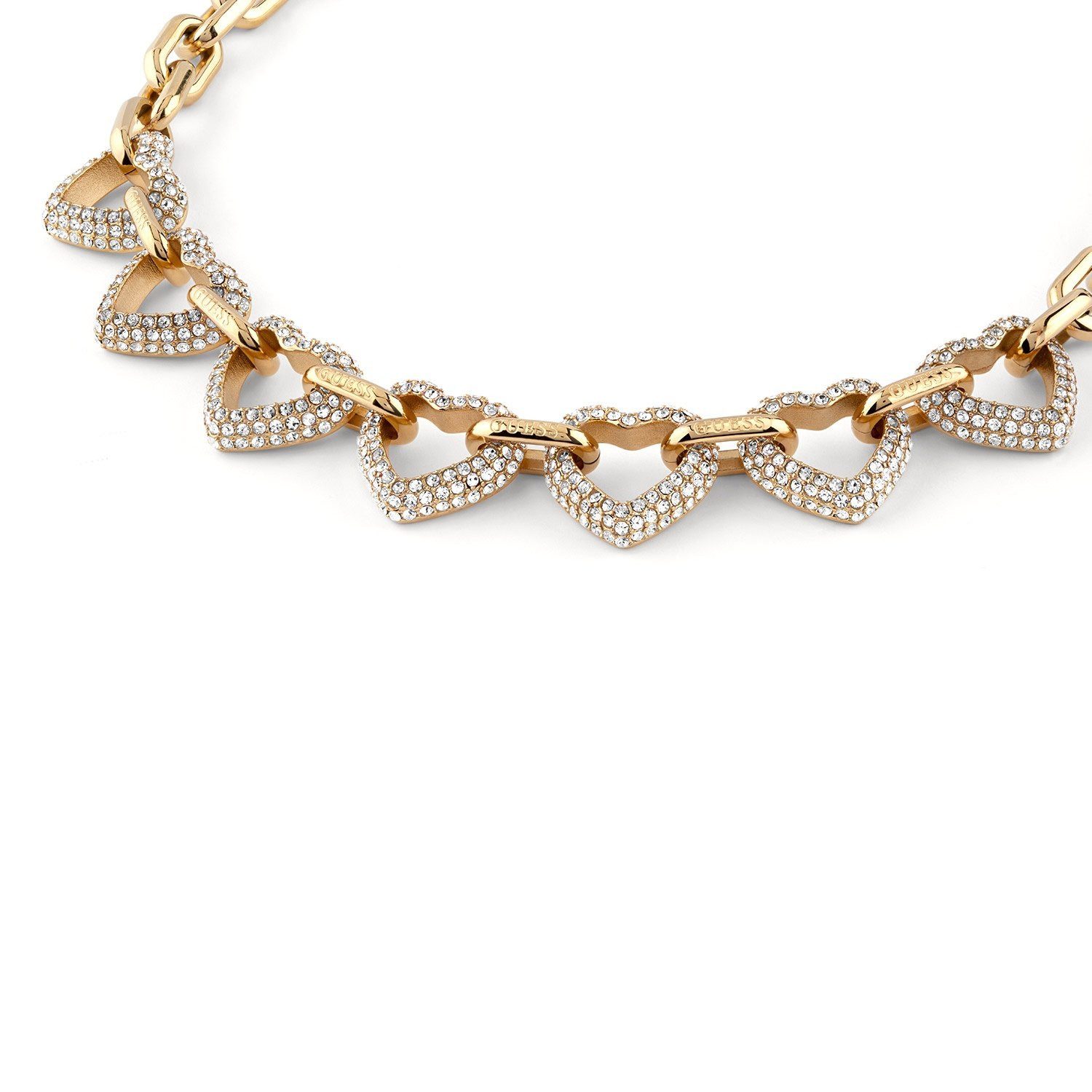 Guess Collier Multi Pavée Herzen Goldfa...