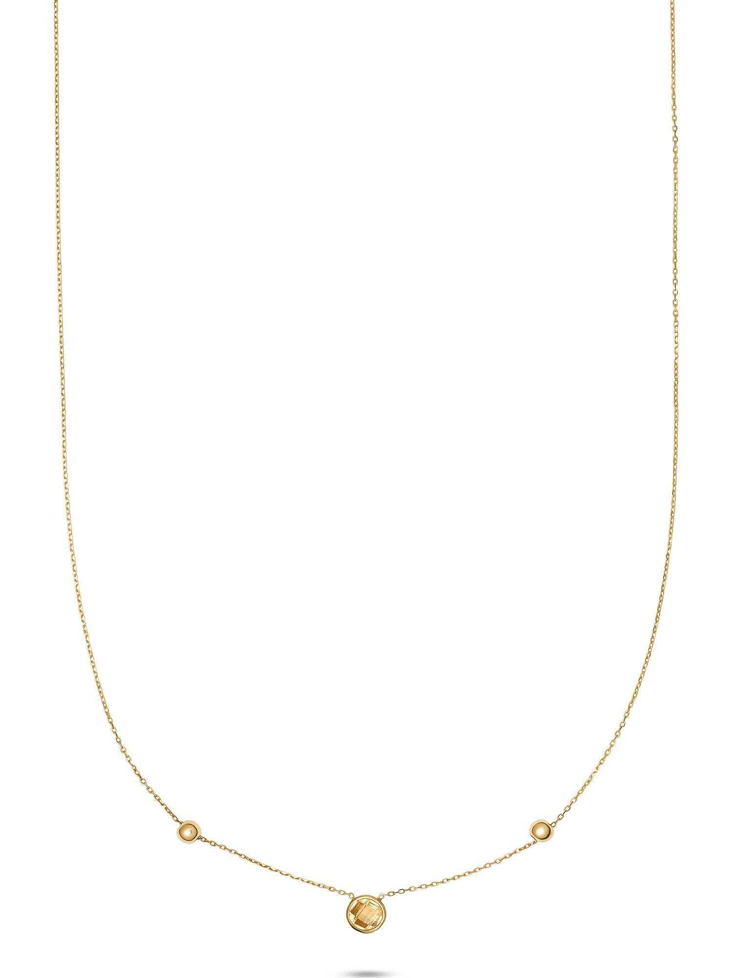 CHRIST Collier CHRIST Damen-Kette 375er Gelbgold Citrin