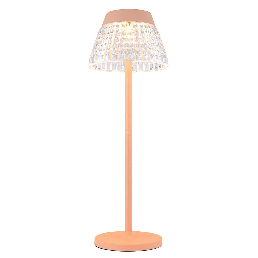 GLOBO LIGHTING LED Tischleuchte, LED-Leuchtmittel fest verbaut, Warmweiß, Tischleuchte Beistellleuchte Touchdimmer LED pfirsichfarben Akku USB