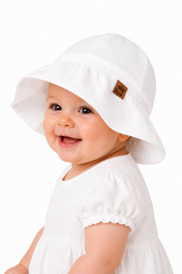 La Bortini Fischerhut Baby Mütze Sommermütze für Neugeborene (aus Musselin und Interlock, für Mädchen) aus Baumwolle, 32 bis 52cm