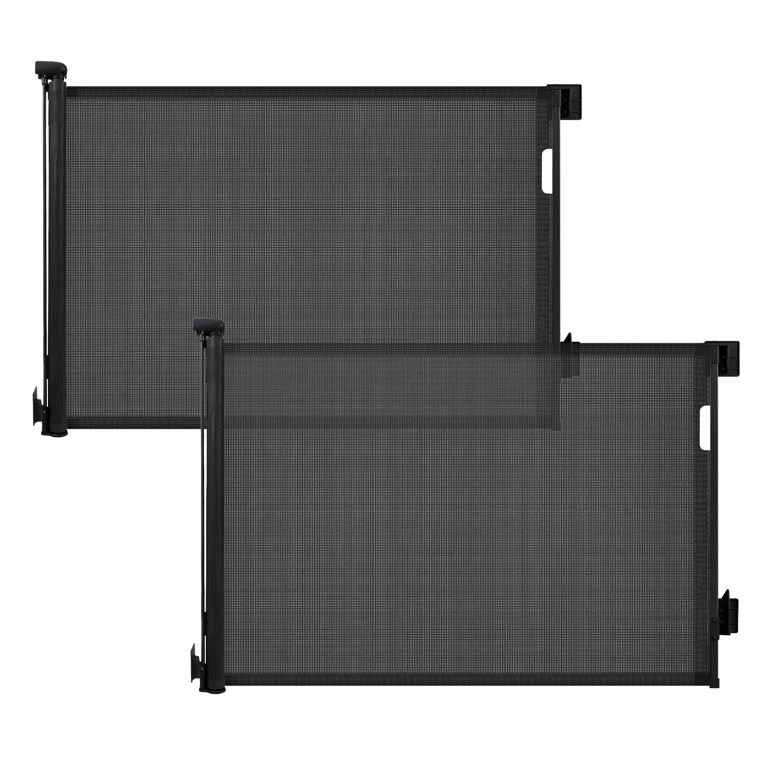 Sekey Treppenschutzgitter Treppenschutzgitter ausziehbar Absperrgitter Hund Kinder Schutzgitter (2 St), 0–200 cm, Schwarz ohne Bohren geeignet für den Innen- und Außenbereich