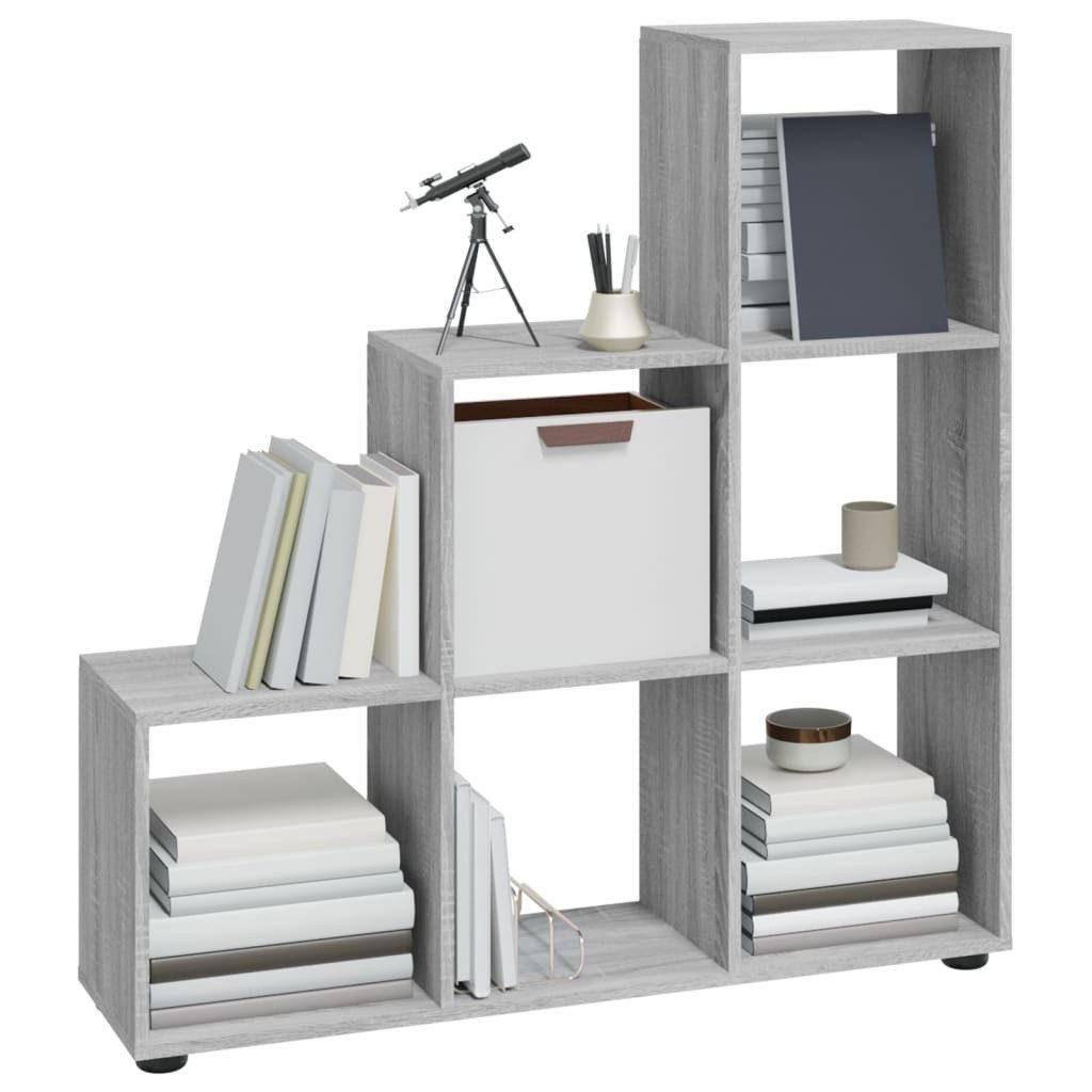 vidaXL Bücherregal Treppenregal Grau Sonoma 107 günstig online kaufen