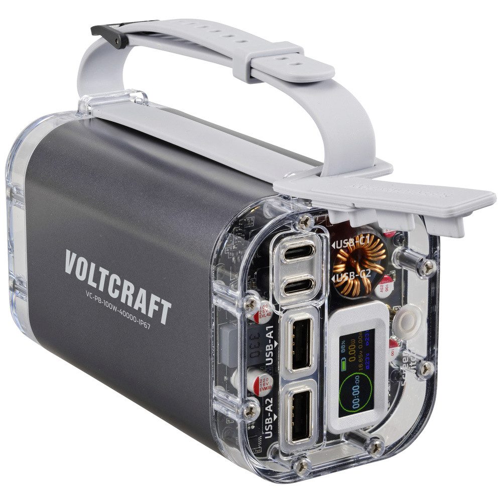 VOLTCRAFT VC-PB-100W-40000-IP67 Powerbank 40000 mAh USB PD LiPo Alumi Powerbank