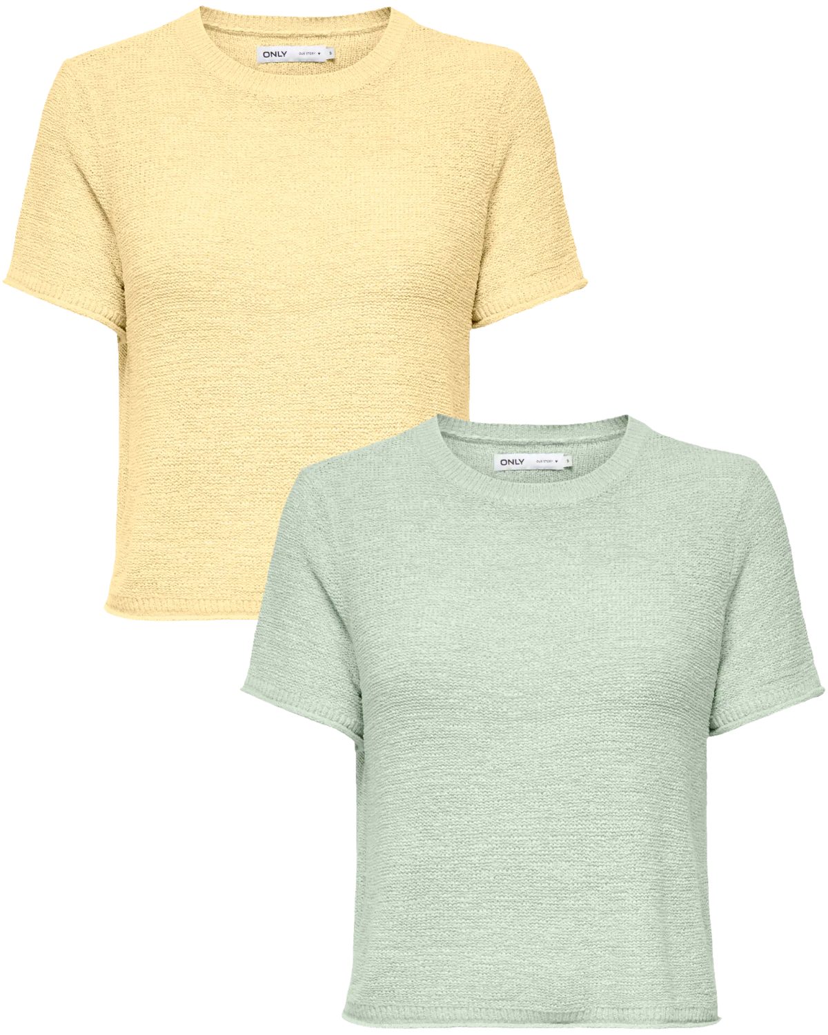 ONLY Kurzarmshirt (2er-Pack) Feinstrick Kurzarm Pullover leichtes Sommer Es günstig online kaufen