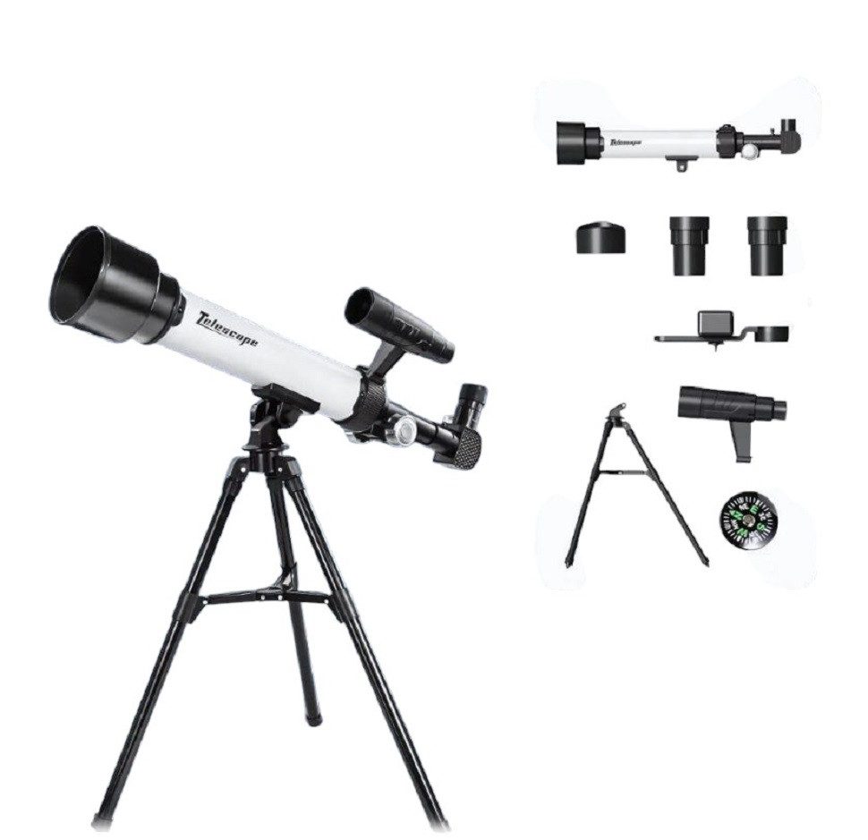 COIL Teleskop Kinderteleskop, Lehrteleskop, astronomisches Teleskop, Lernspielzeug, Smartphone-Halterung, 30x-60x-Objektiv, Stativ