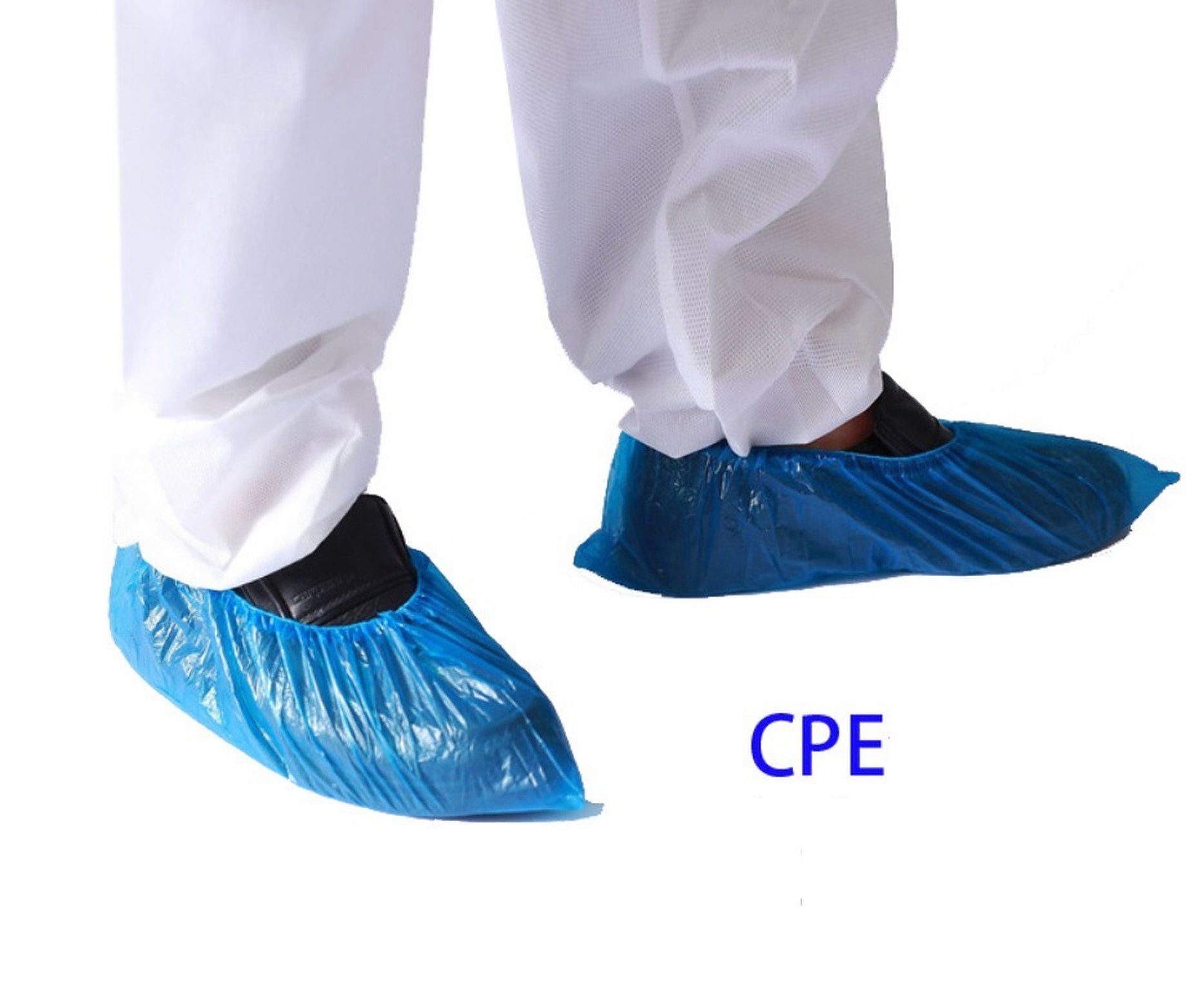 BAYLI CPE Dicker wasserdichte Einweg Material, 200 Schuh Stück Schuhüberzieher Überschuhe,