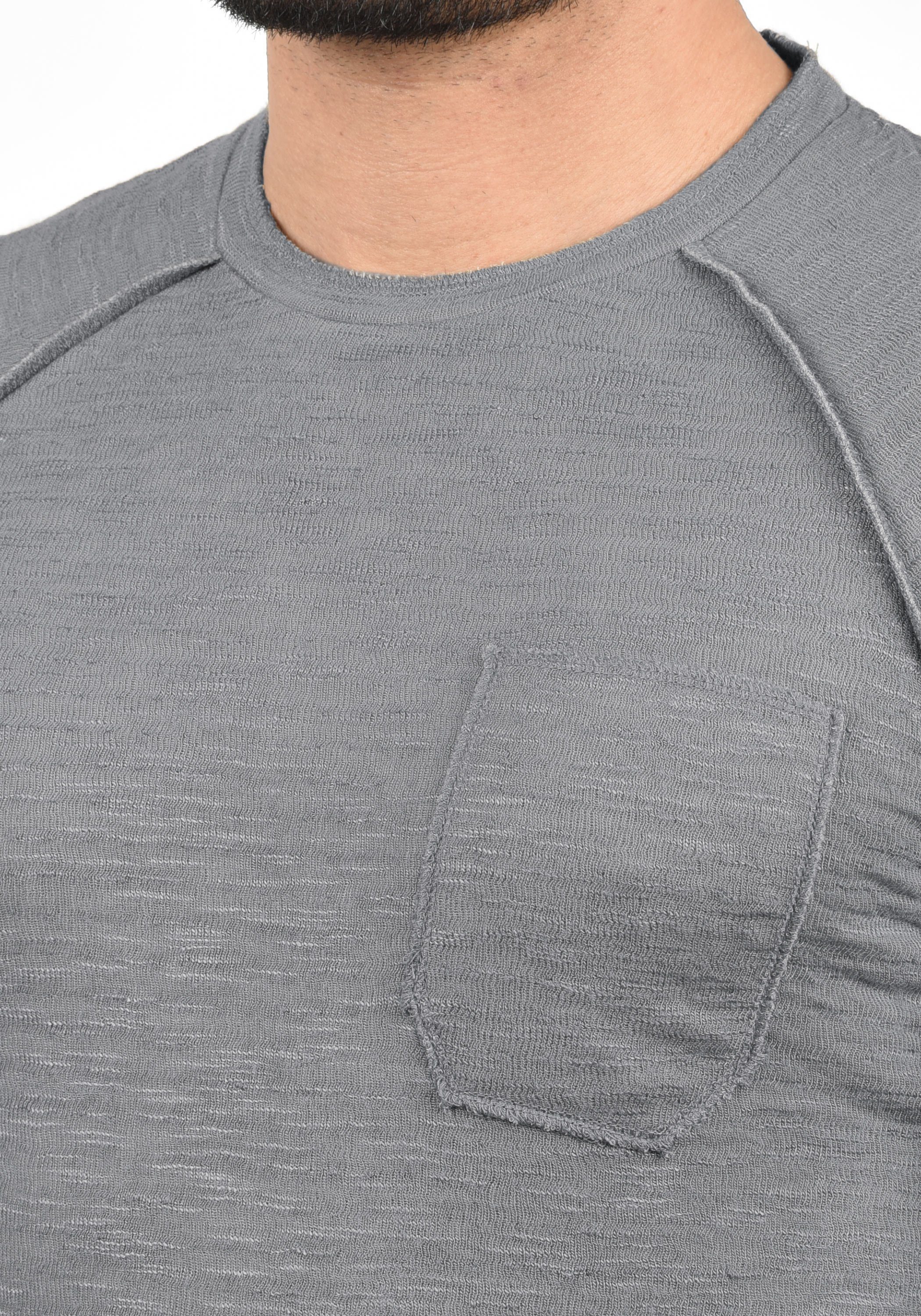 Solid Sweatshirt SDDon Sweatpullover mit Grey (2842) Brusttasche Mid