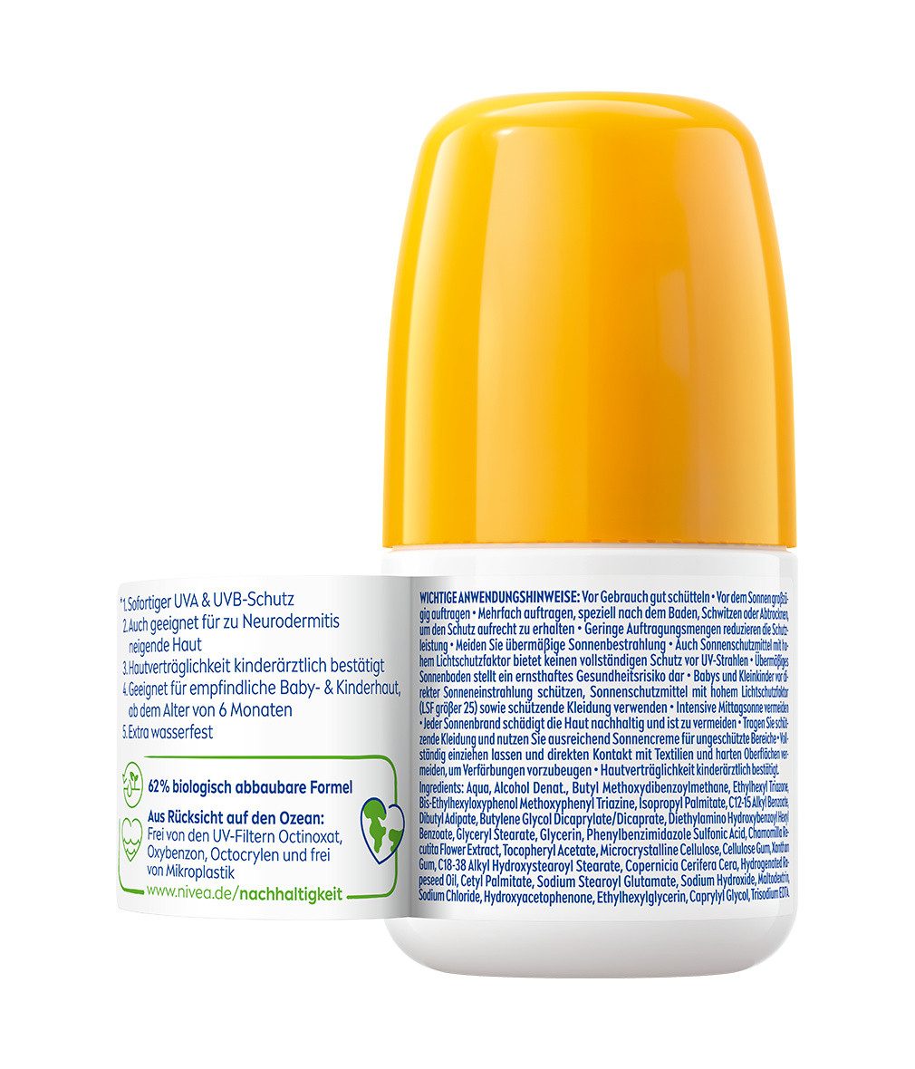 Nivea Sun Sonnenschutzstift 5in1 Roller Babies & Kids Sensitiv LSF 50+ Sonnenschutz 2x 50ml, 2-tlg.