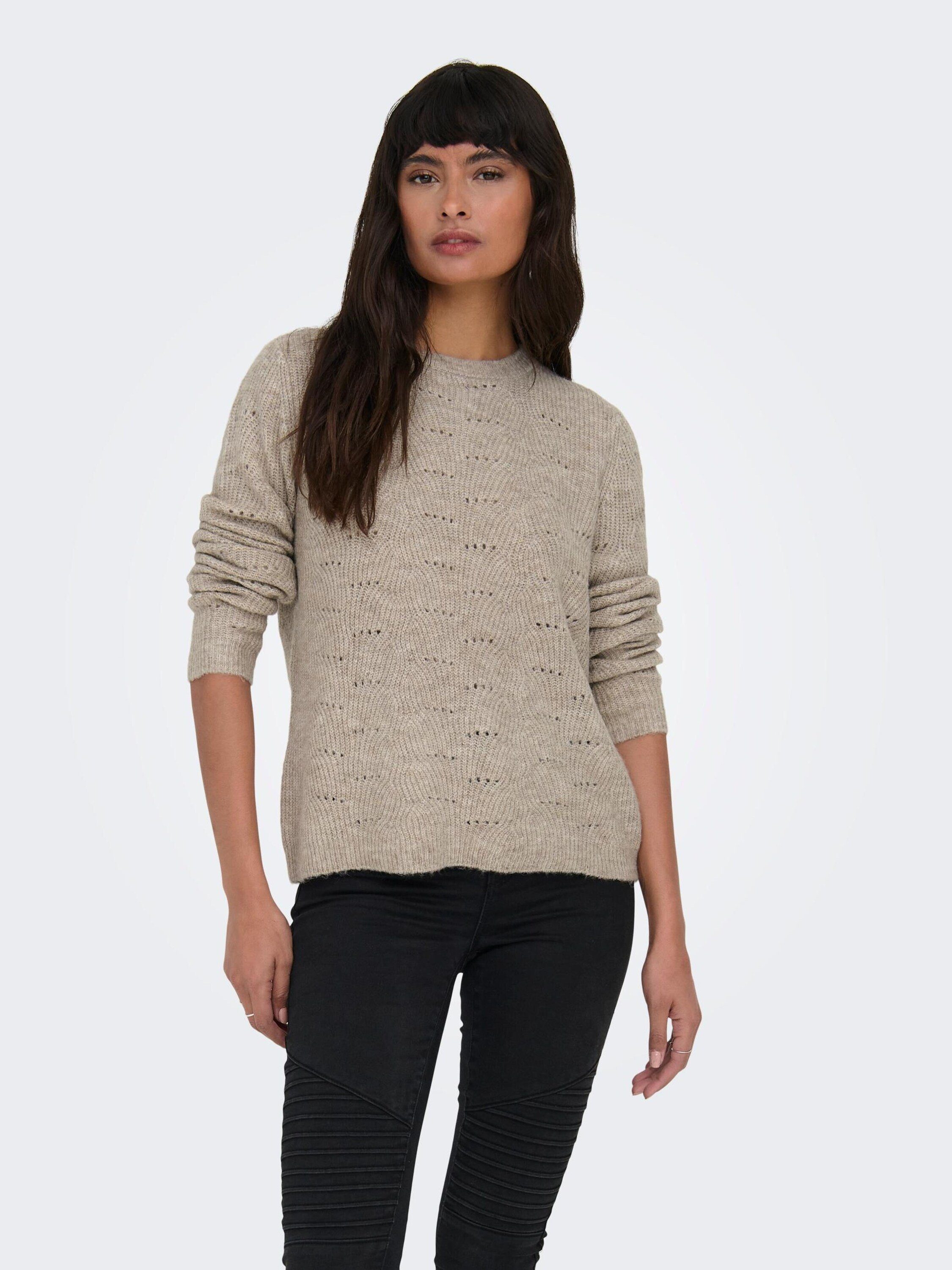 (1-tlg) Tall Strickpullover ONLY LOLLI Lochmuster