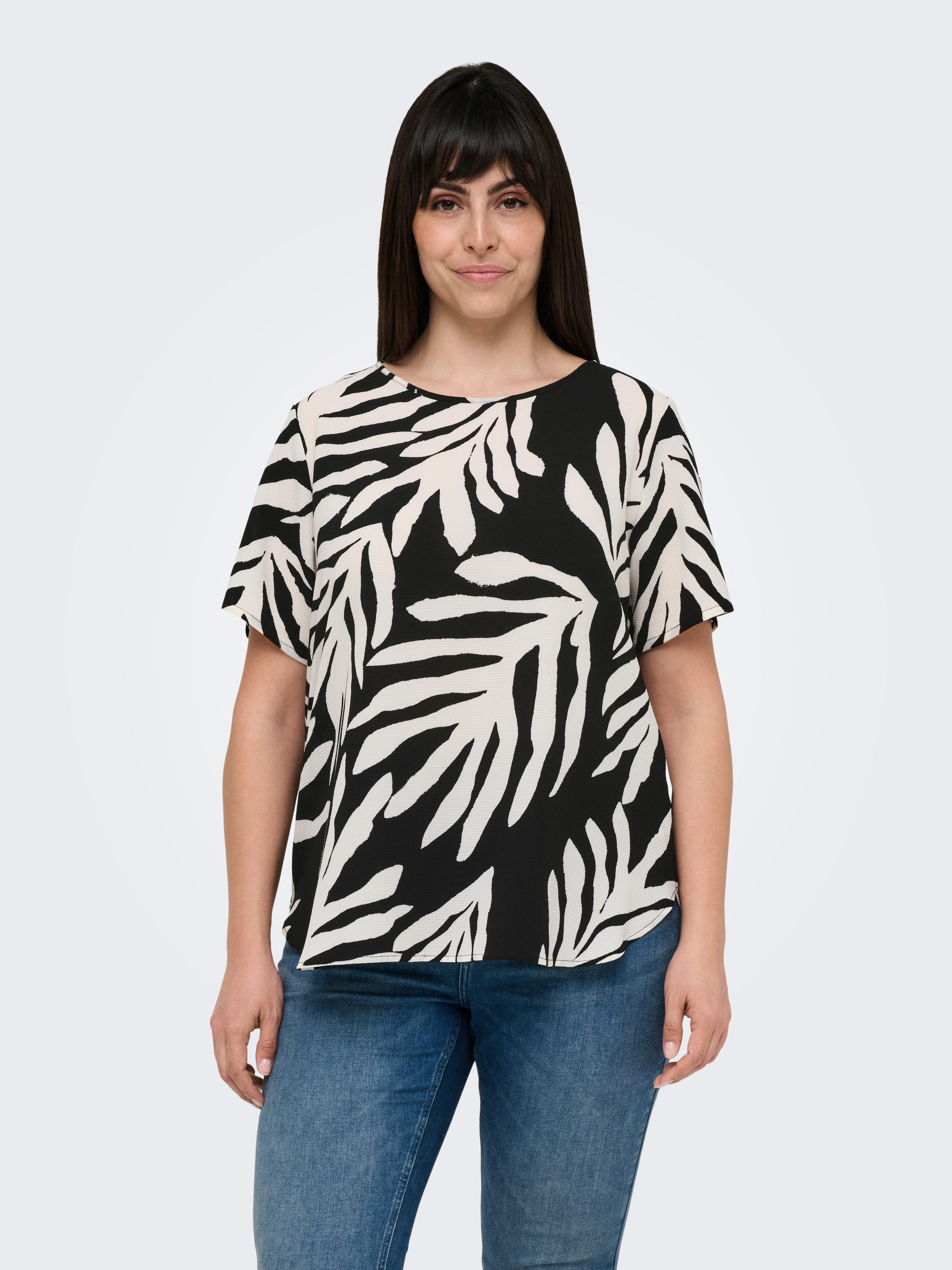 ONLY CARMAKOMA Shirtbluse CARVICA SS TOP WVN NOOS Materialmix, regular fit günstig online kaufen