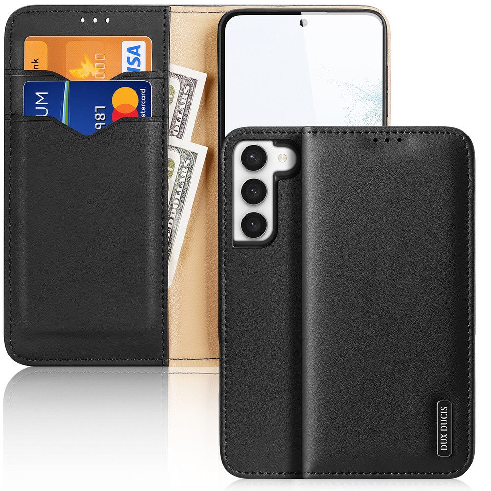 Dux Ducis Smartphone-Hülle Handyhülle Schutzhülle Klapptasche 6,6 Zoll, RFID-Schutz, Kartenfächer, Standfunktion, Echtleder