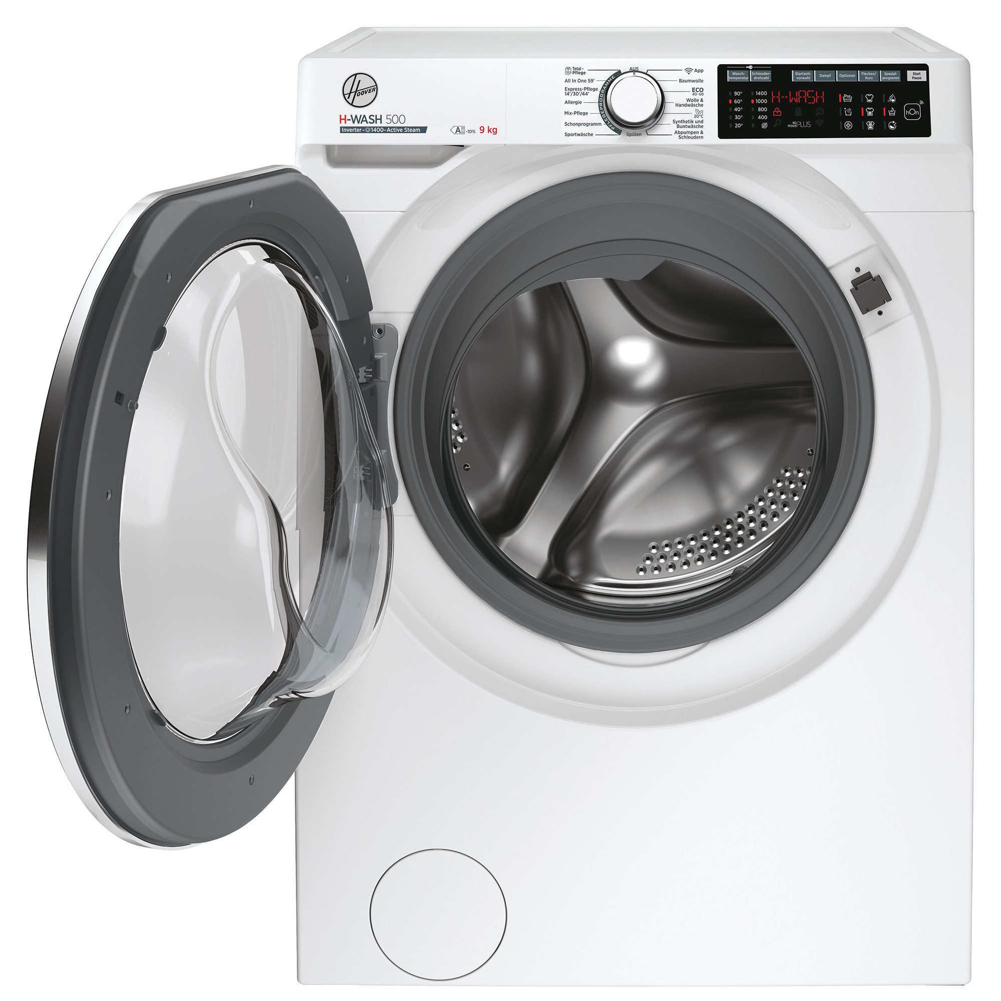 Hoover Waschmaschine HWQ 49AMC6/1-84, 9 kg, 1400 U/min, Wi-Fi & Bluetooth, Active Wash, Night & Day, Dampfprogramm