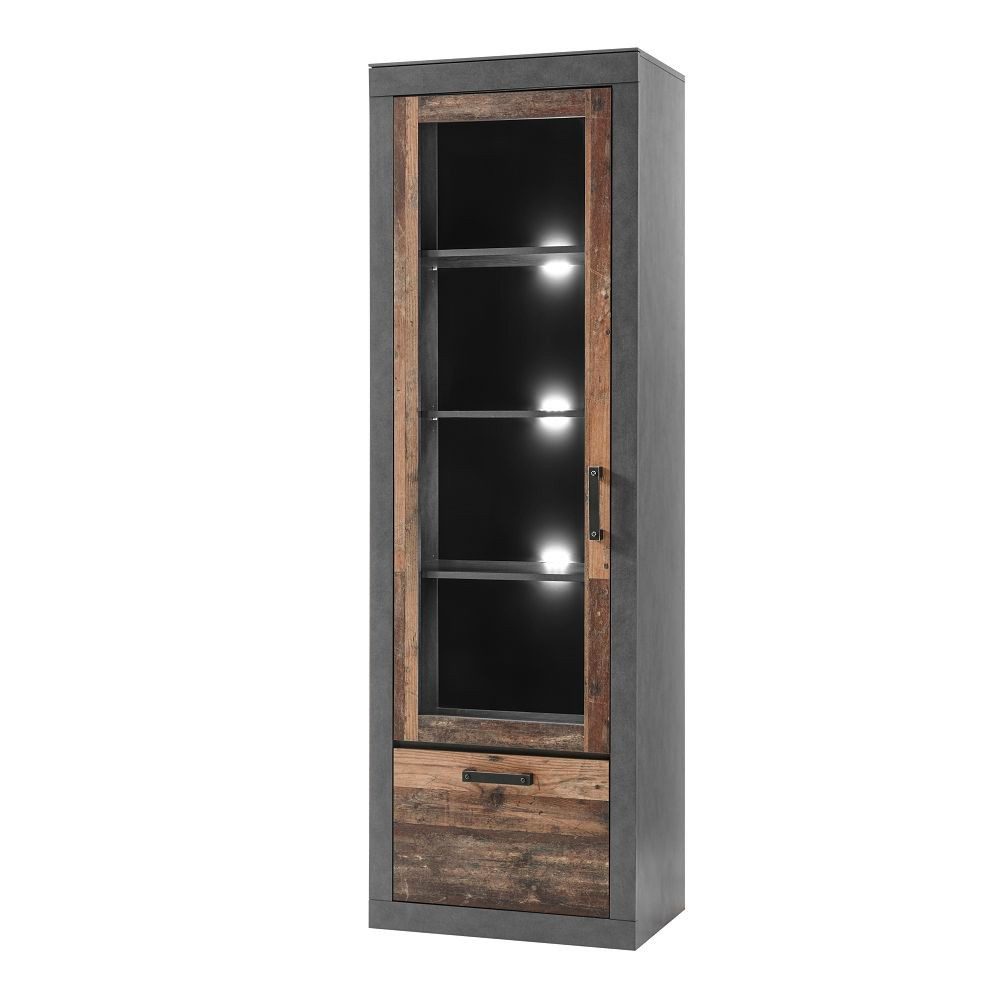 Lomadox Vitrine BERLIN-61 Old Mix Dekor günstig online kaufen
