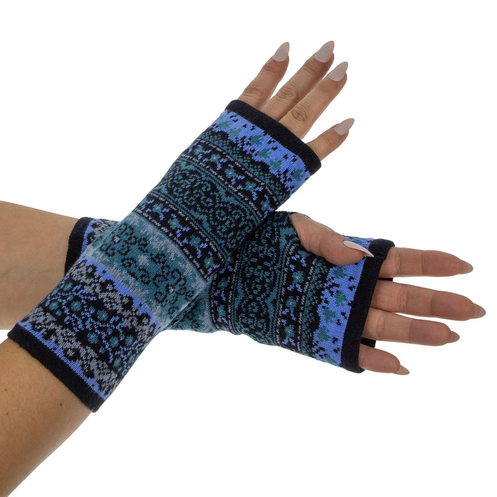 KUNST UND MAGIE Armstulpen Armstulpen Handwärmer Handschuhe Pulswärmer extrafeiner Jacquardstoff