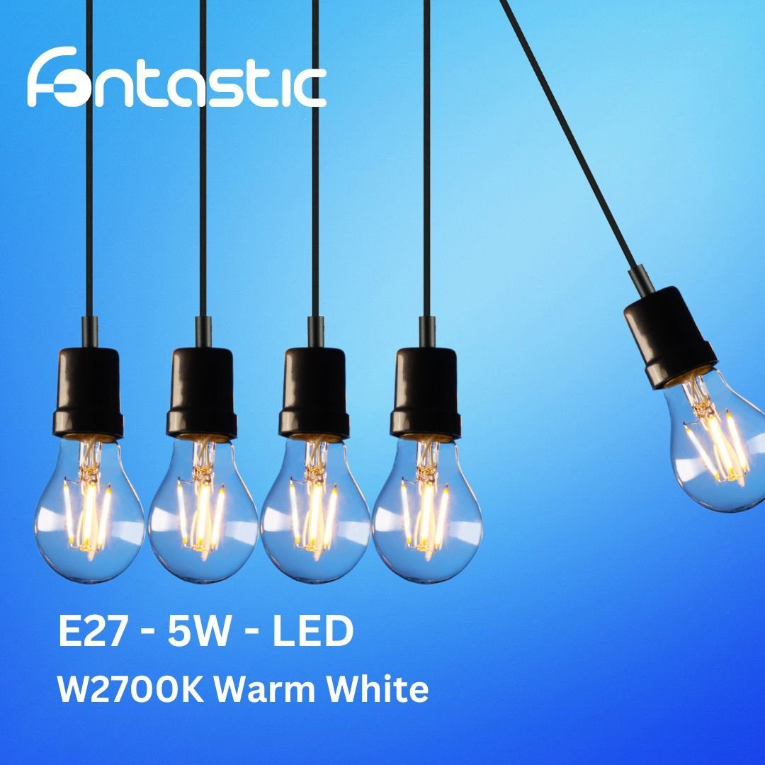 Filament-LED-Lampe, fontastic Warm LED WLAN White Sockelleuchte LED wechselbar, W2700K