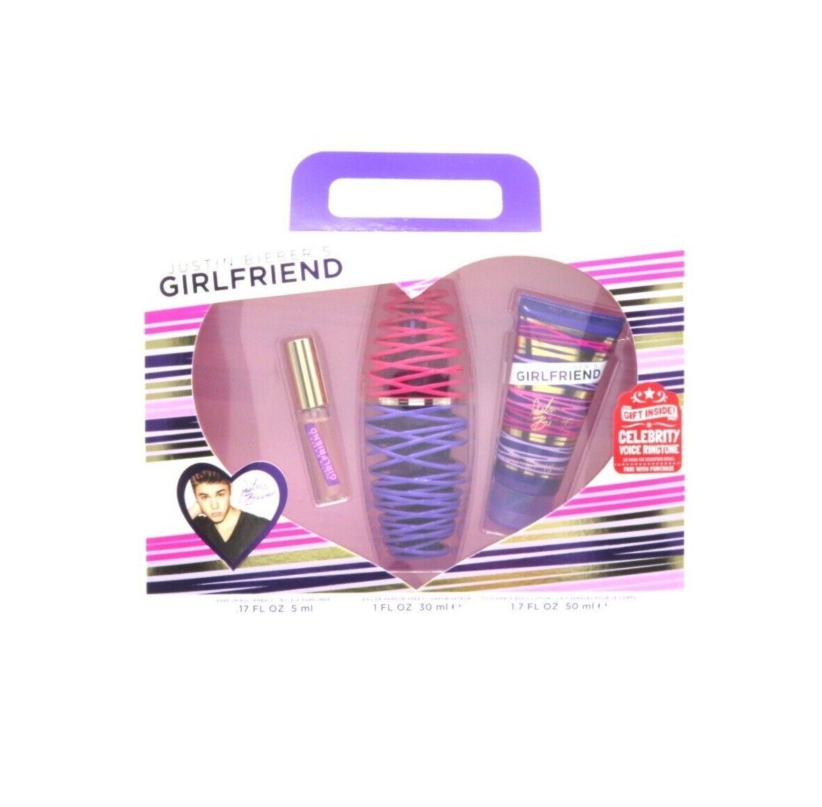 Eau + Bieber EDP, Set 30ml + Justin Girlfriend 3-tlg. Parfum de 50ml Justin BL Bieber Spray 5ml EDP