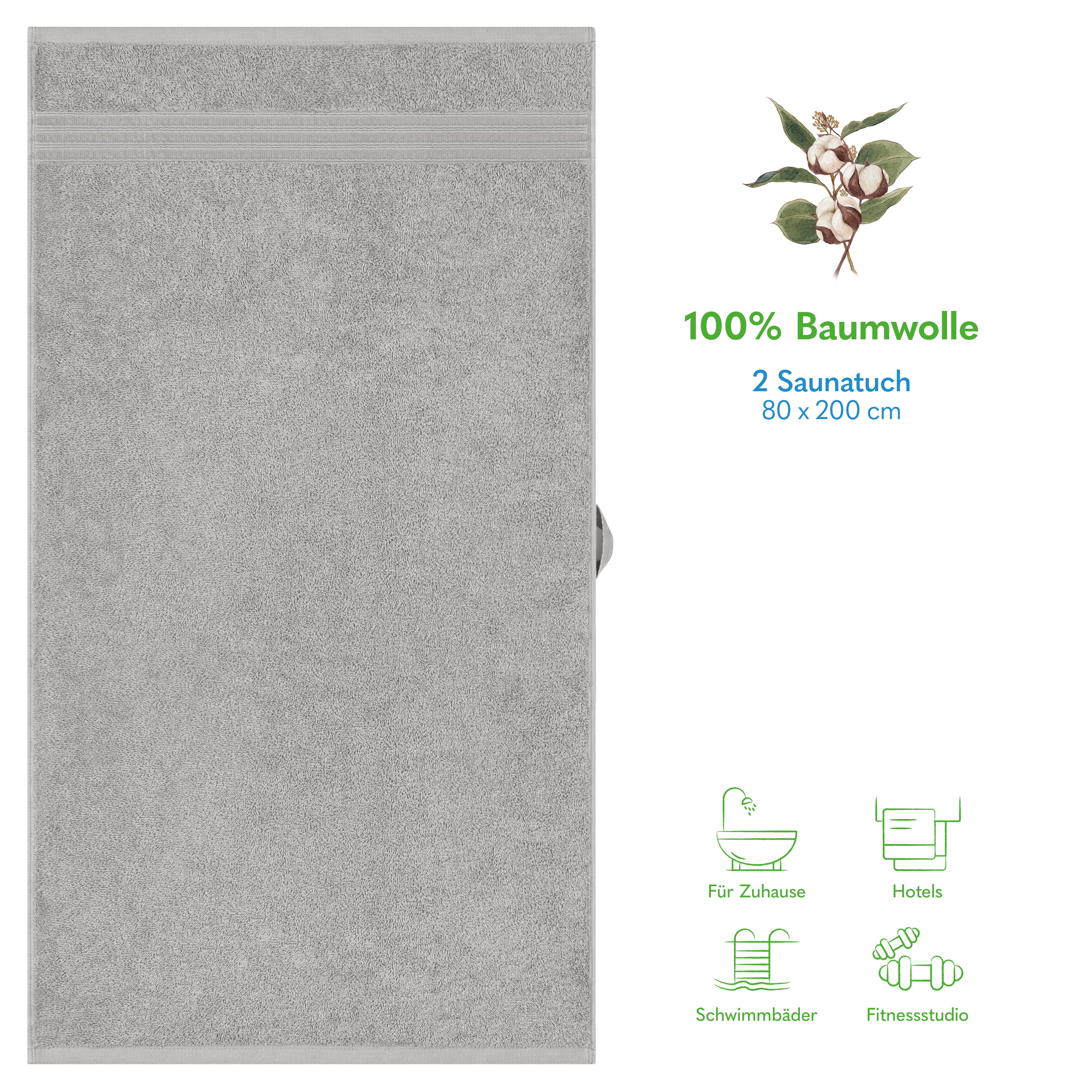 HAMMETEX Saunatuch Hammetex 2er Set extra große Saunatücher, Frottier (Packung, 2-St), 100% Baumwolle – Weich & Saugfähig – Luxuriöse Große Spa-Badetücher