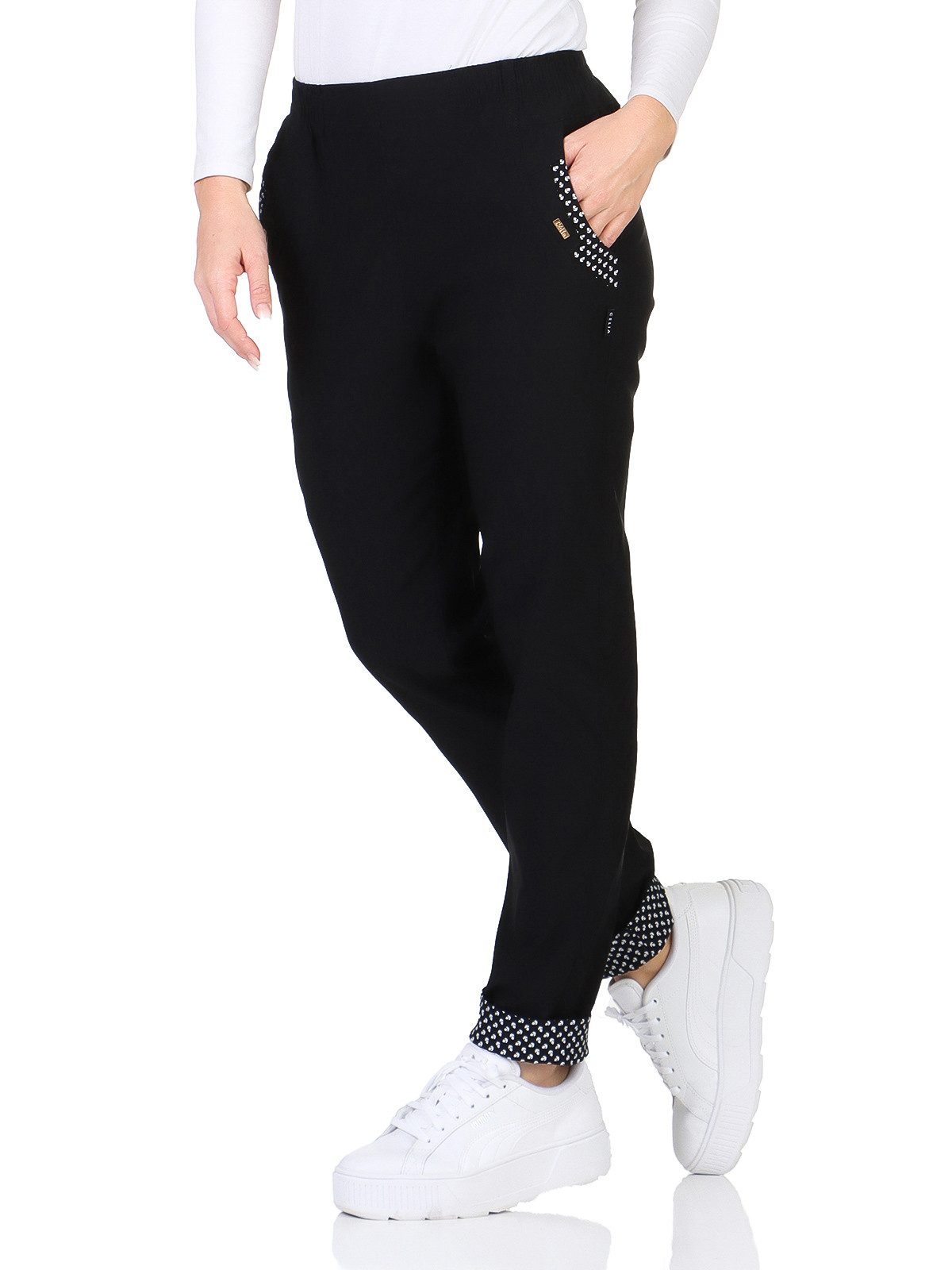 OriginalYou Stretch-Hose Sommerhose Damen Schlupfhose ANKER maritime Stoffhose auch in großen Größen erhältlich, mit elastischem Bund – Bild 2 von 5