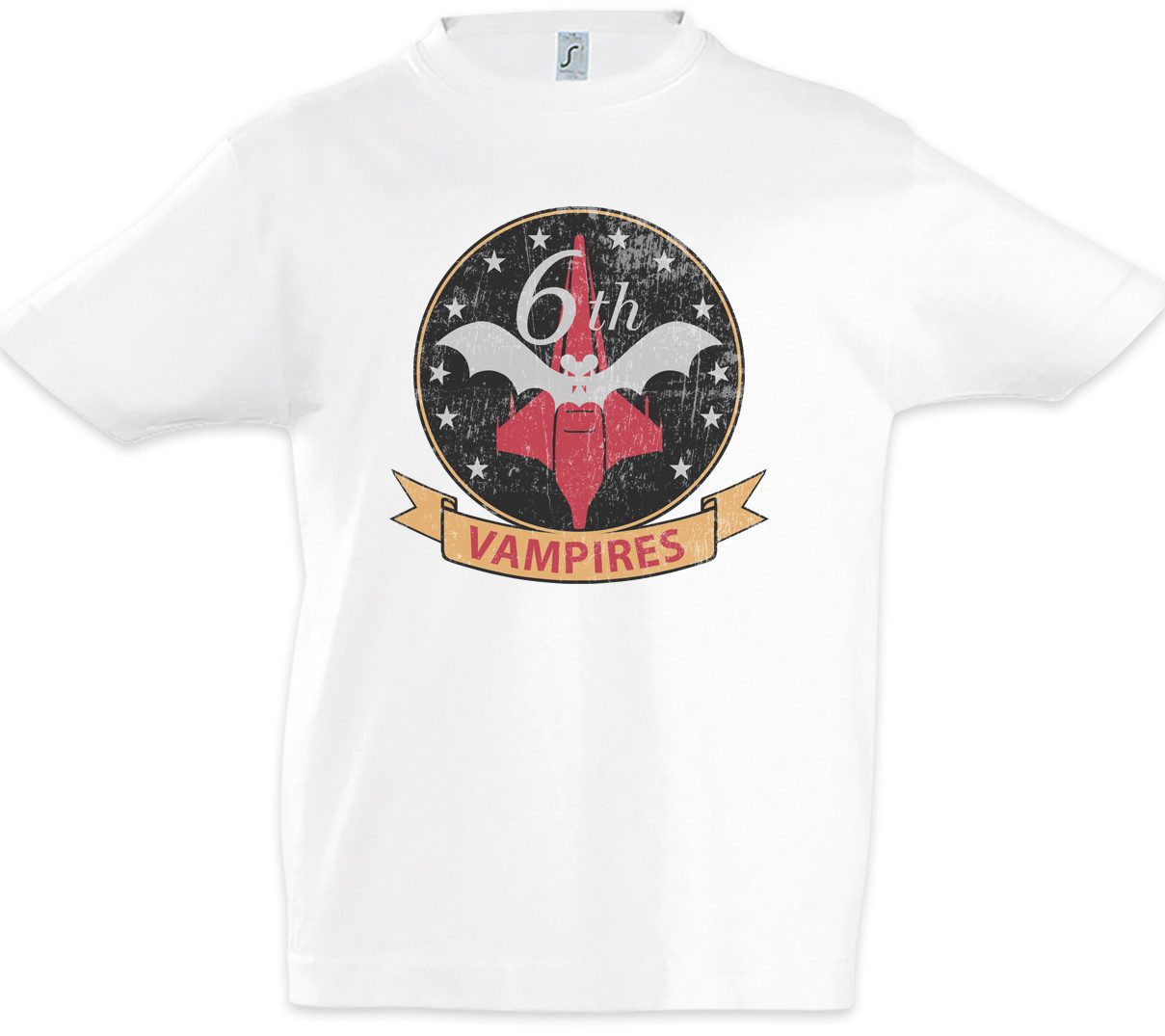 Print-Shirt Vampires Patch Kinder T-Shirt Lieutenant Galactica Space Ship Star