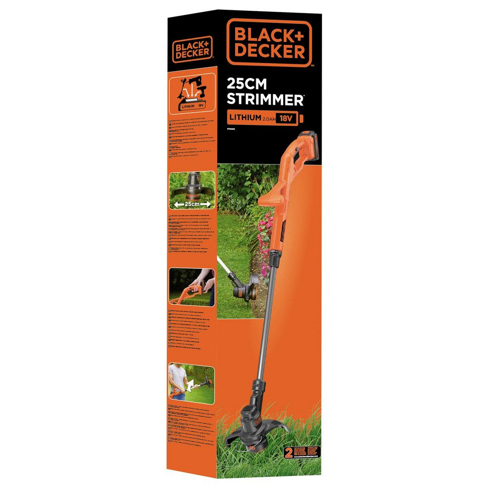 Black + Decker Rasentrimmer-Deflektor Black & Decker Akku Akku-Rasentrimmer inkl. Akku, inkl. Ladegerät, H)