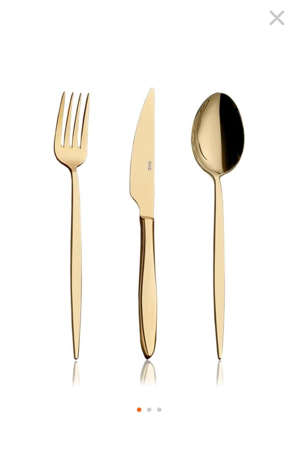 cofi1453 Besteck-Set Besteckset 36 teilig für 6 Personen Edelstahl 18/10 Gold (36-tlg)