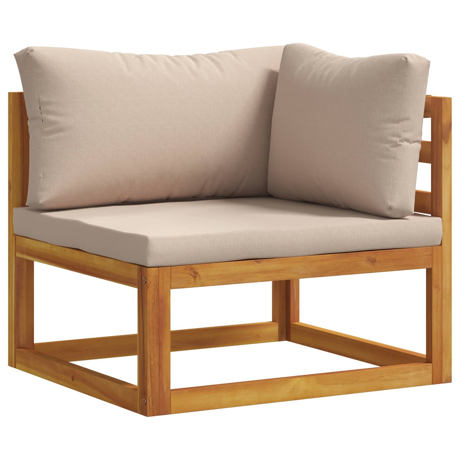 vidaXL Gartenlounge-Set 9-teiliges Garten-Lounge-Set, modular Natur Massivholz