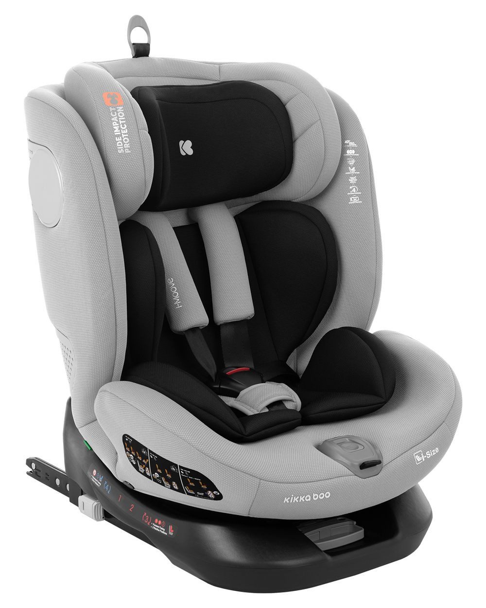 Kikkaboo Autokindersitz Kindersitz i-Moove i-Size, ab: 0, bis: 12, (40-150cm) Isofix 360-Grad-Drehung Kopfstütze