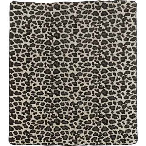 Wohndecke Leopard, done.®, Wohndecke mit einfassender Ziernaht im Leo-Look, Kuscheldecke