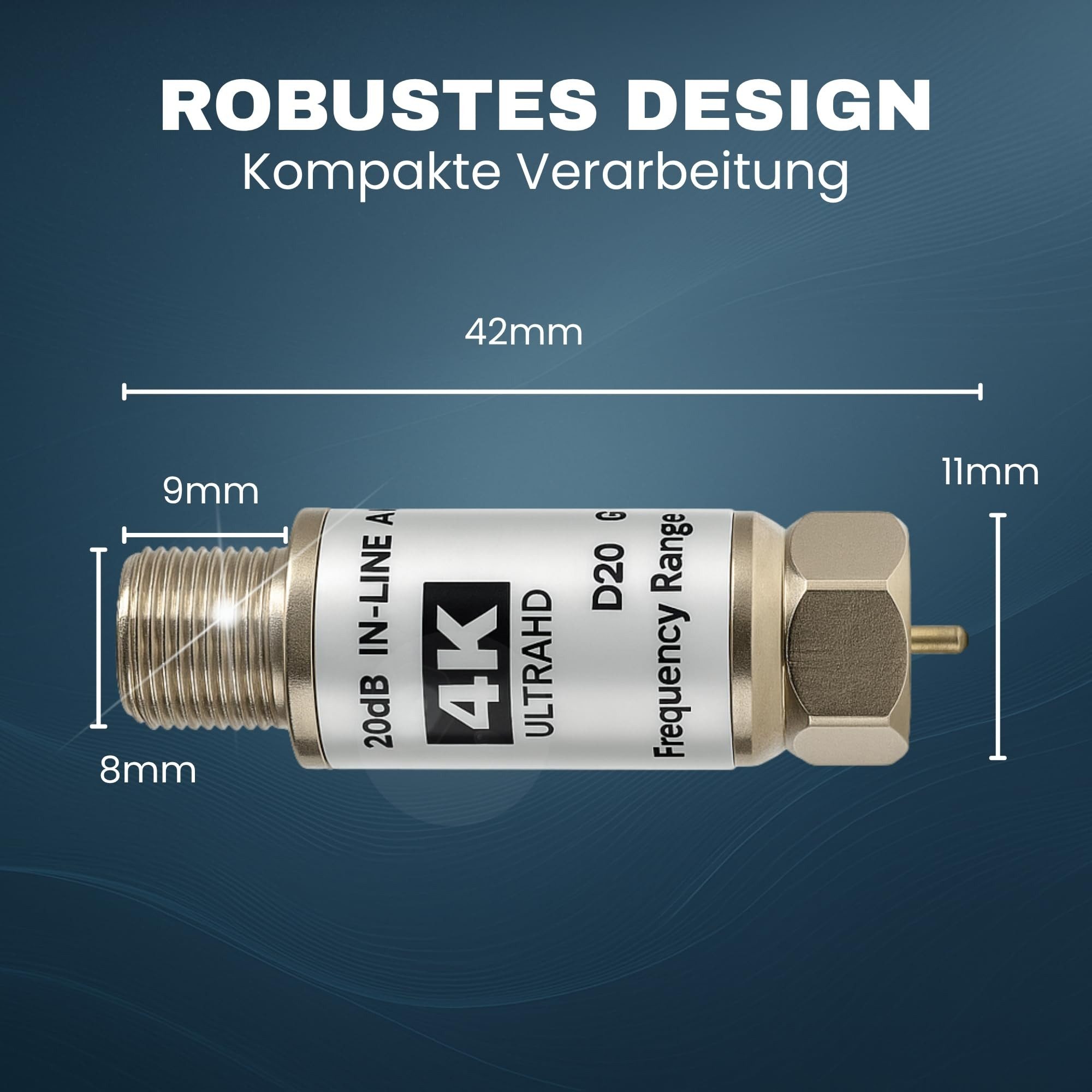 TronicXL Mini Sat Verstärker Inline 20dB Verstärkung TV Fernsehen Satellit Leistungsverstärker (Anzahl Kanäle: 1, satellitenschüssel lnb Signalverstärker) – Bild 5 von 5
