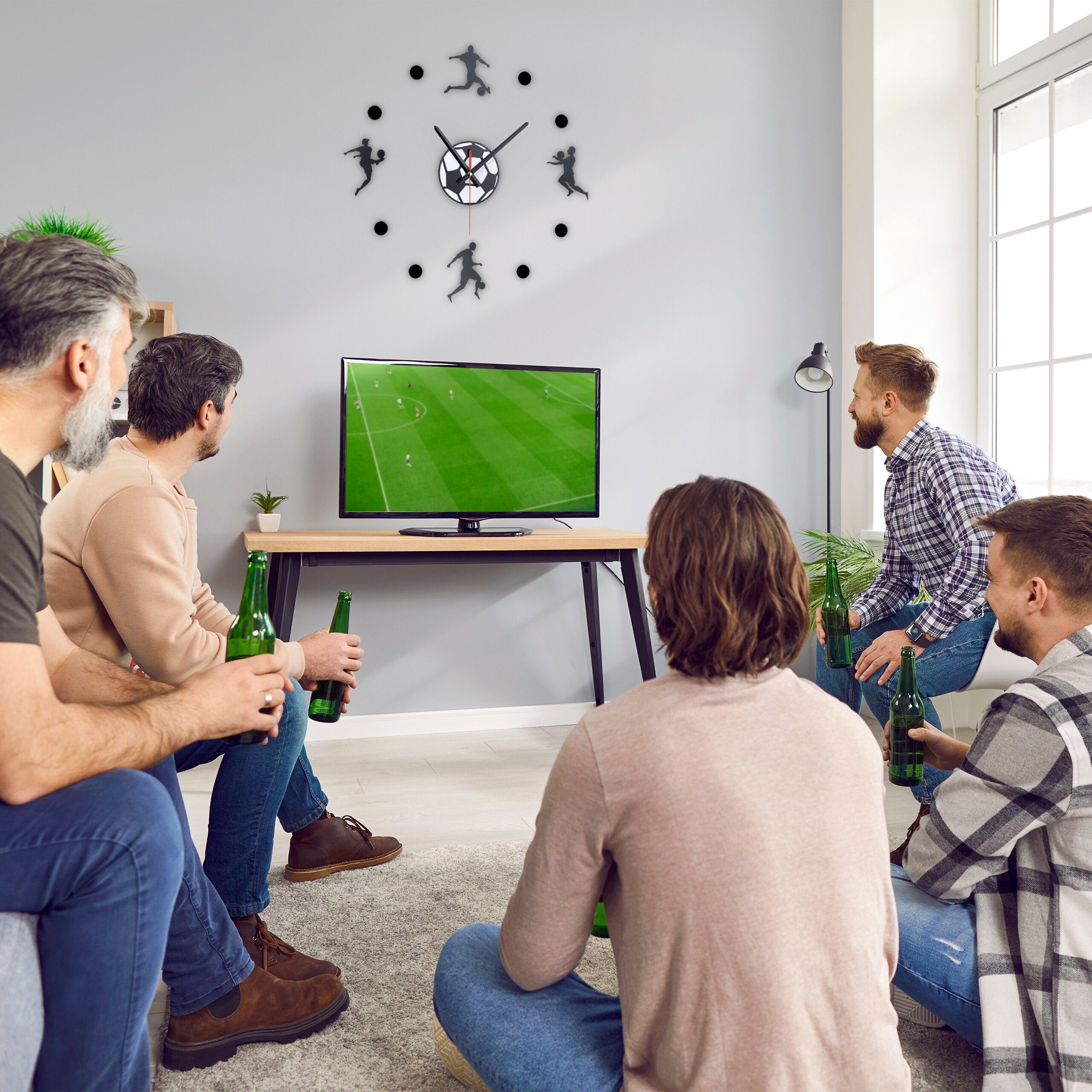 relaxdays Wanduhr DIY Wanduhr "Fußball"