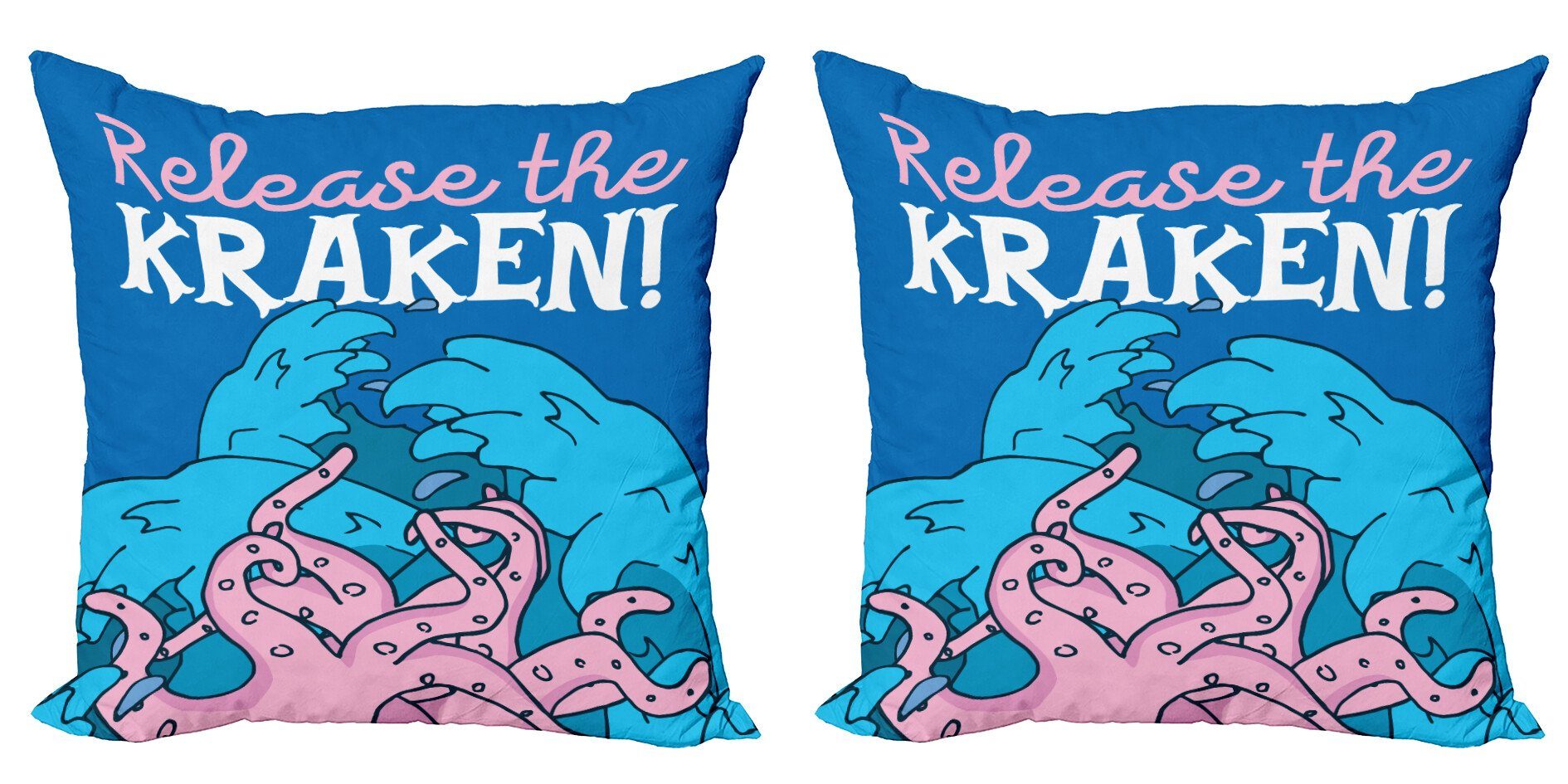 Kraken Digitaldruck, Kissenbezüge Motivation Modern Ozean (2 Stück), Wörter Doppelseitiger Abakuhaus Accent