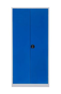 Furni24 Aktenschrank Aktenschrank, Stahl, 92 cm x 42 cm x 195 cm, blau/grau