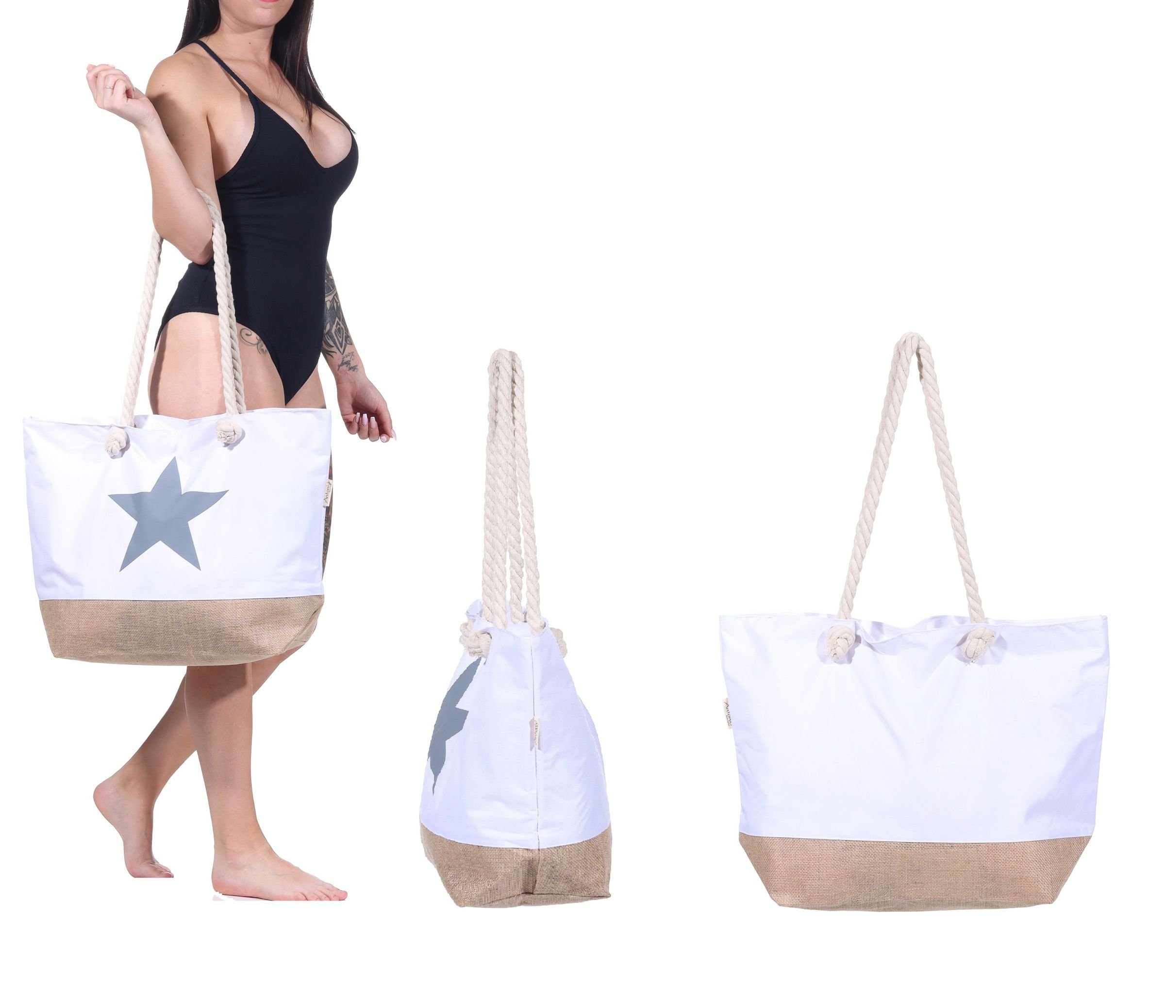 Antonio Shopping Bag Star XXL Strandtasche Umhängetasche verschiedene Farben 