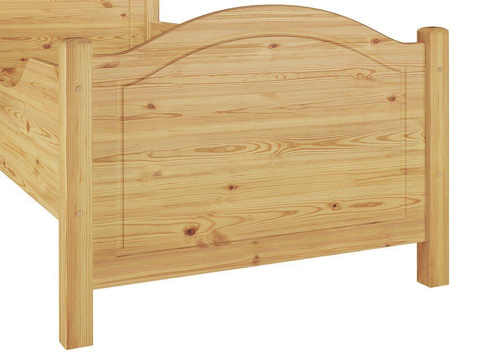 ERST-HOLZ Bett Seniorenbett lackiert 120x200, Kieferfarblos Kiefer Massivholzbett Höhe Sitzkante