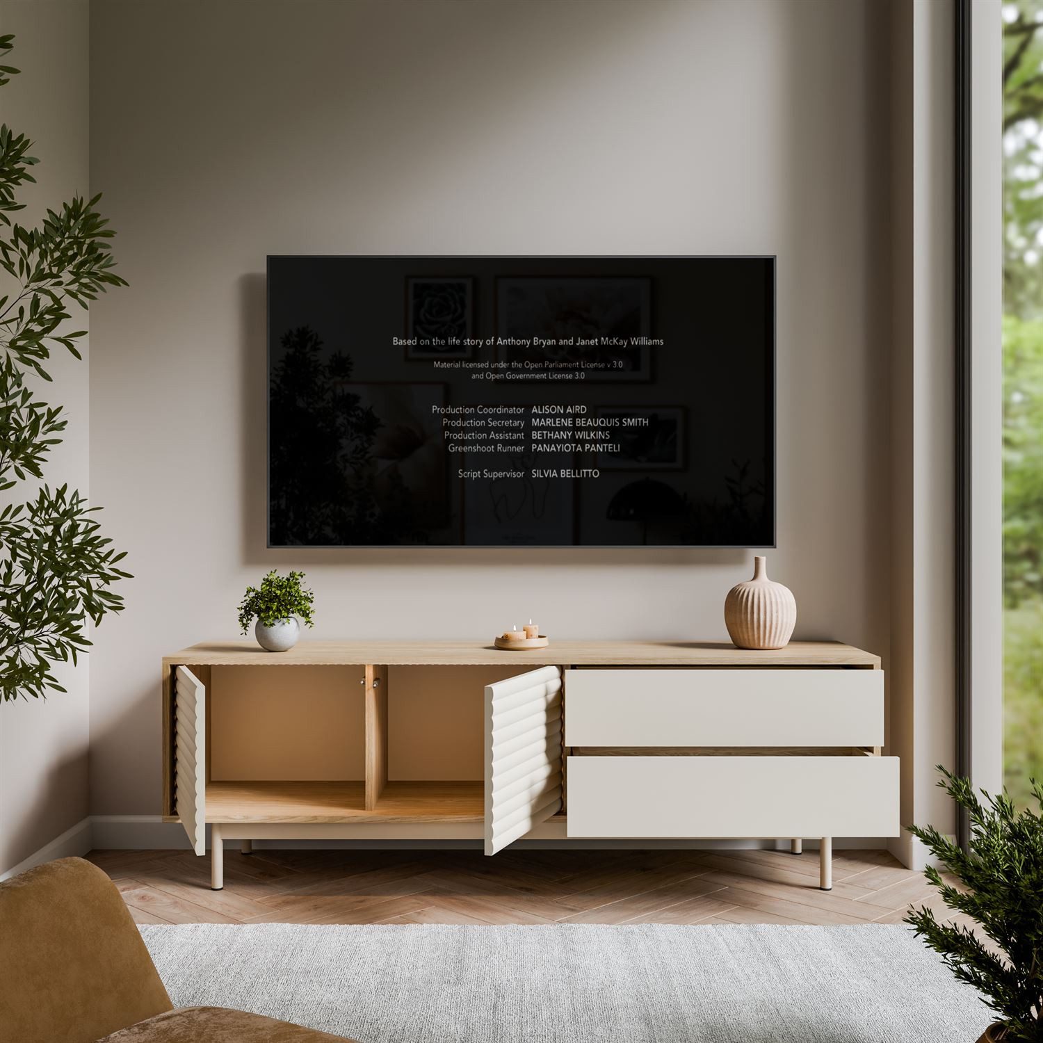 Lookway TV-Schrank FLORENCE mit LED-Beleuchtung Breite: 160 cm