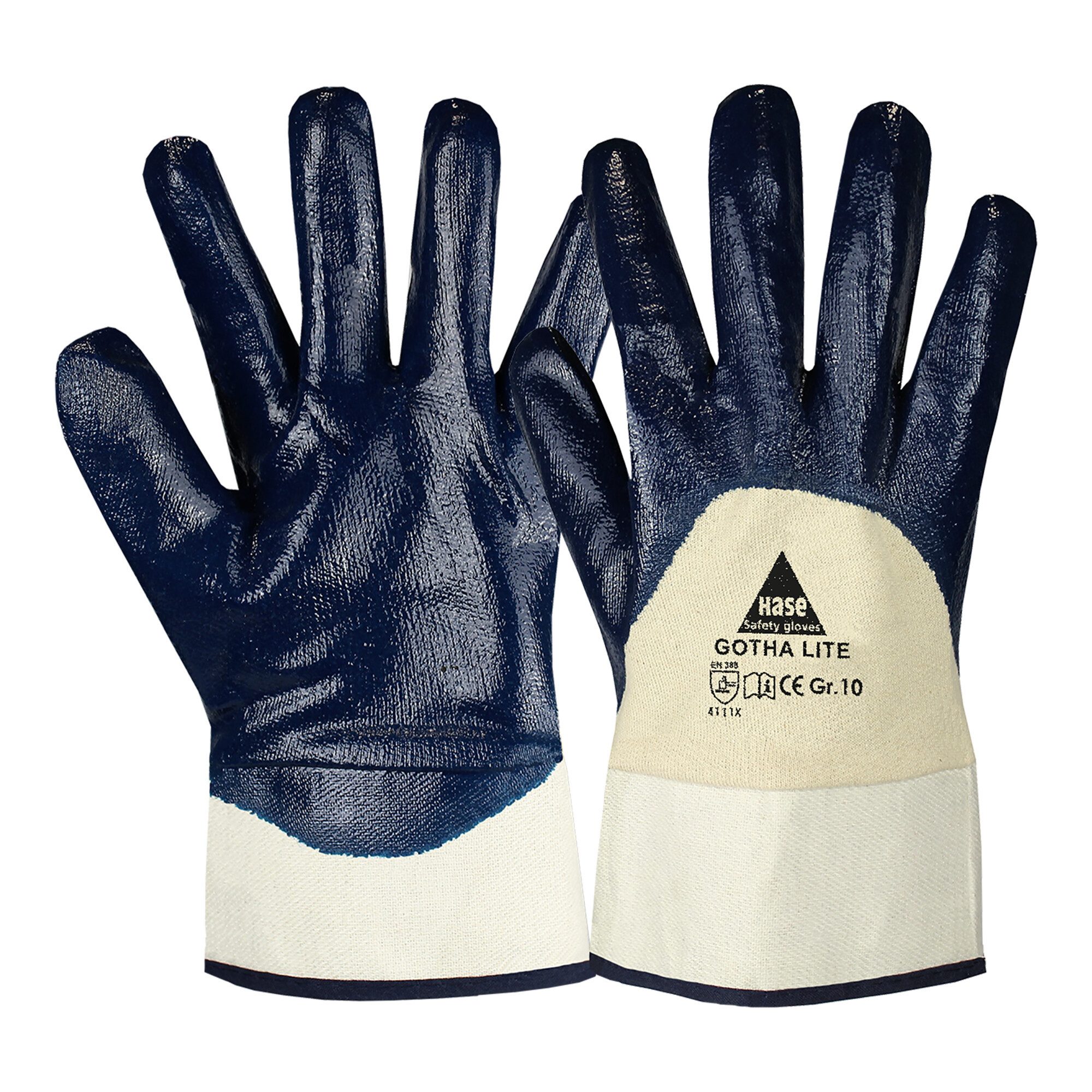 Hase Nitril-Handschuhe Hase Gotha Lite Nitrilhandschuh aus Baumwolle Größe 12 12 Stk