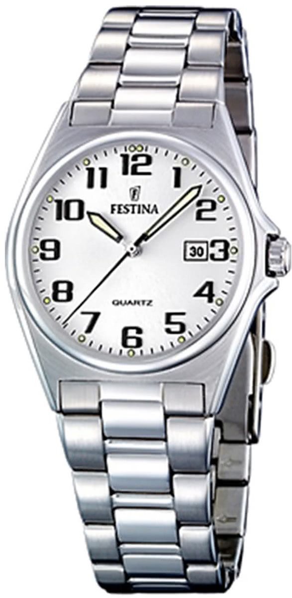 Festina Quarzuhr Festina Damen Uhr F16375/9 Edelstahl, (Analoguhr), Damen Armbanduhr rund, Edelstahlarmband silber
