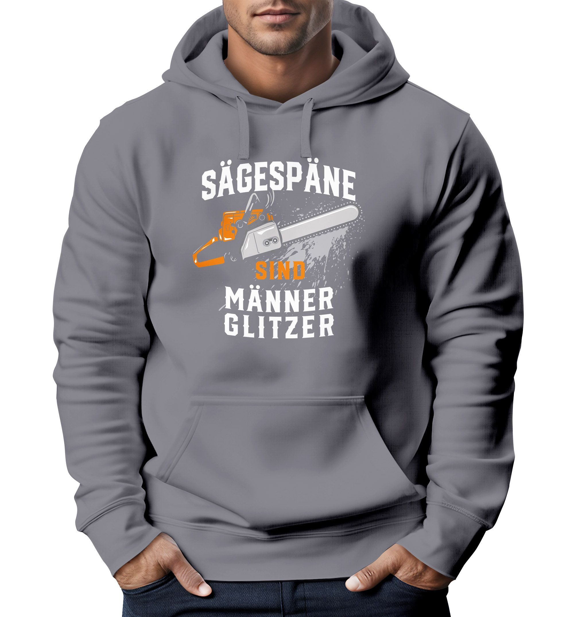 Neverless Hoodie Hoodie Herren Spruch Sägespäne günstig online kaufen