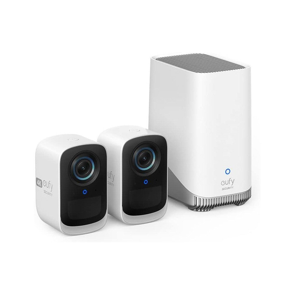 eufy Überwachungskamera eufyCam S300 3C Überwachungskamera 4K kabellose Überwachungskamera Set (3-tlg)