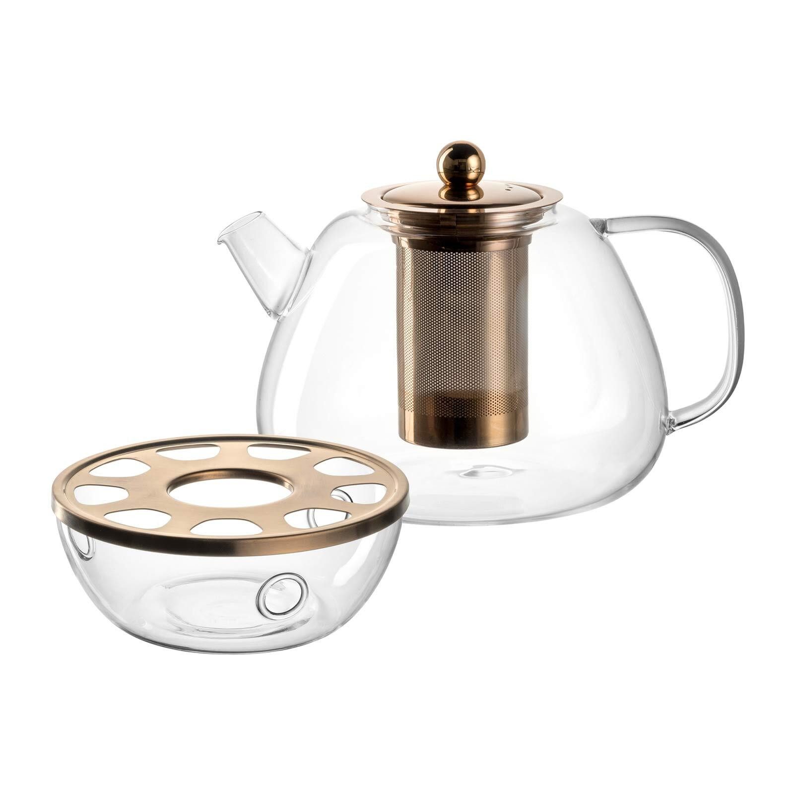 LEONARDO Teekanne Tè Per Te Teekanne mit Stövchen 1,5 Liter, 1500 l, (1x Teekanne, 1x Teewärmer, 2-St), Spülmaschinengeeignet, Temperaturbeständig bis max. 100°C