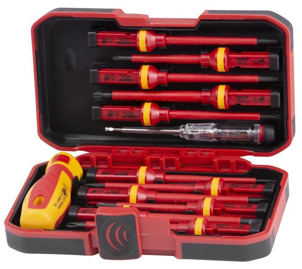 PROREGAL® Bit-Schraubendreher Elektrischer Schraubendreher Set VDE 5161113, 12 Stücke, 1000 V
