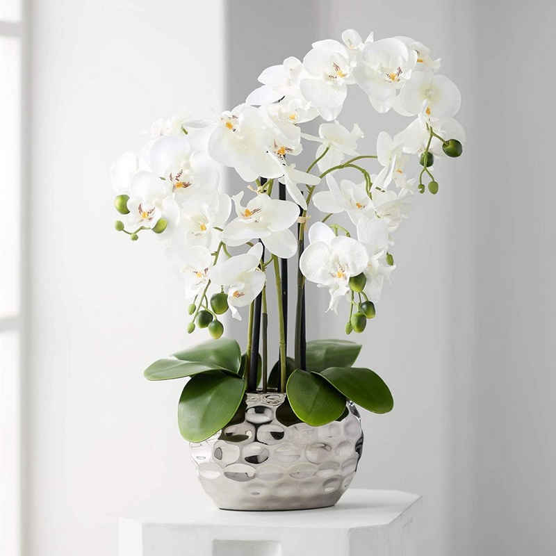 Kunstorchidee »Kunstpflanze Orchidee« Orchidee, Creativ green, Höhe 55.00 cm, im Keramiktopf
