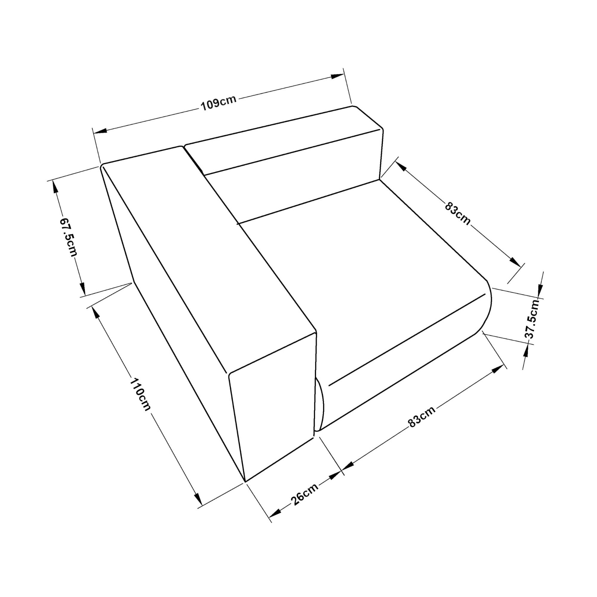 en.casa Sofaelement, »Suldal« Sofa-Modul Eckelement links Webstoff Grau