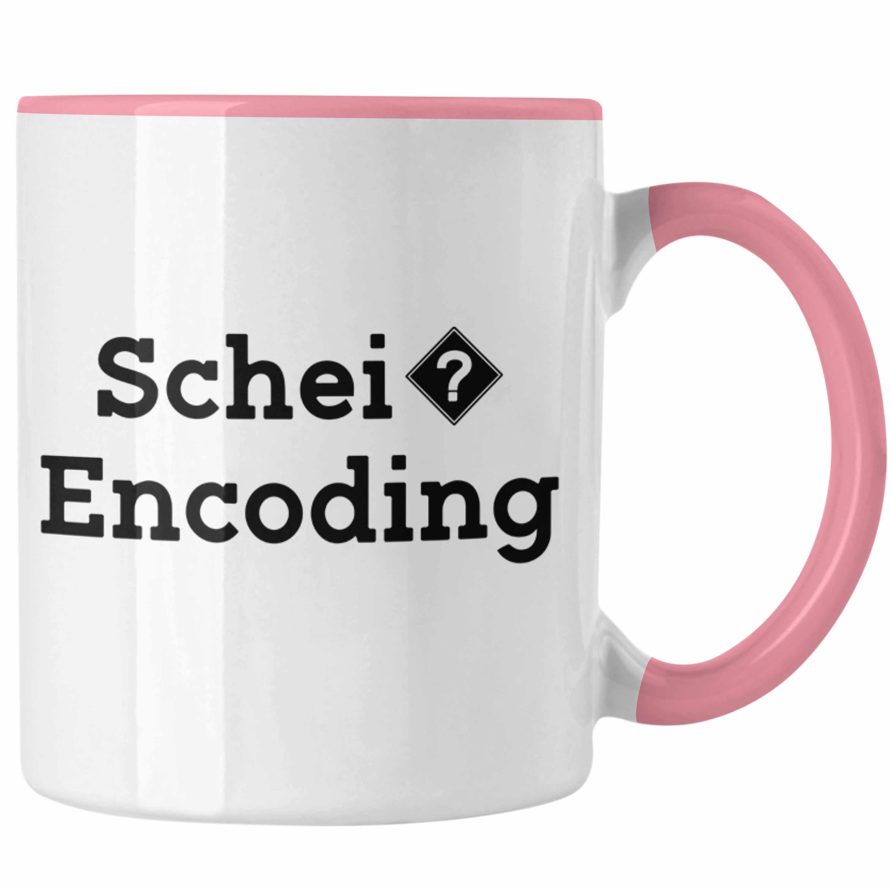 Trendation Tasse Coder Tasse Geschenk für Programmierer Softwareentwickler Nerds Gesch Rosa