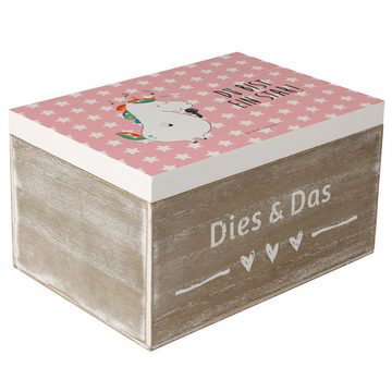 Mr. & Mrs. Panda Dekokiste Einhorn Sänger - Rot Pastell - Geschenk, Unicorn, Aufbewahrungsbox, H (1 St)
