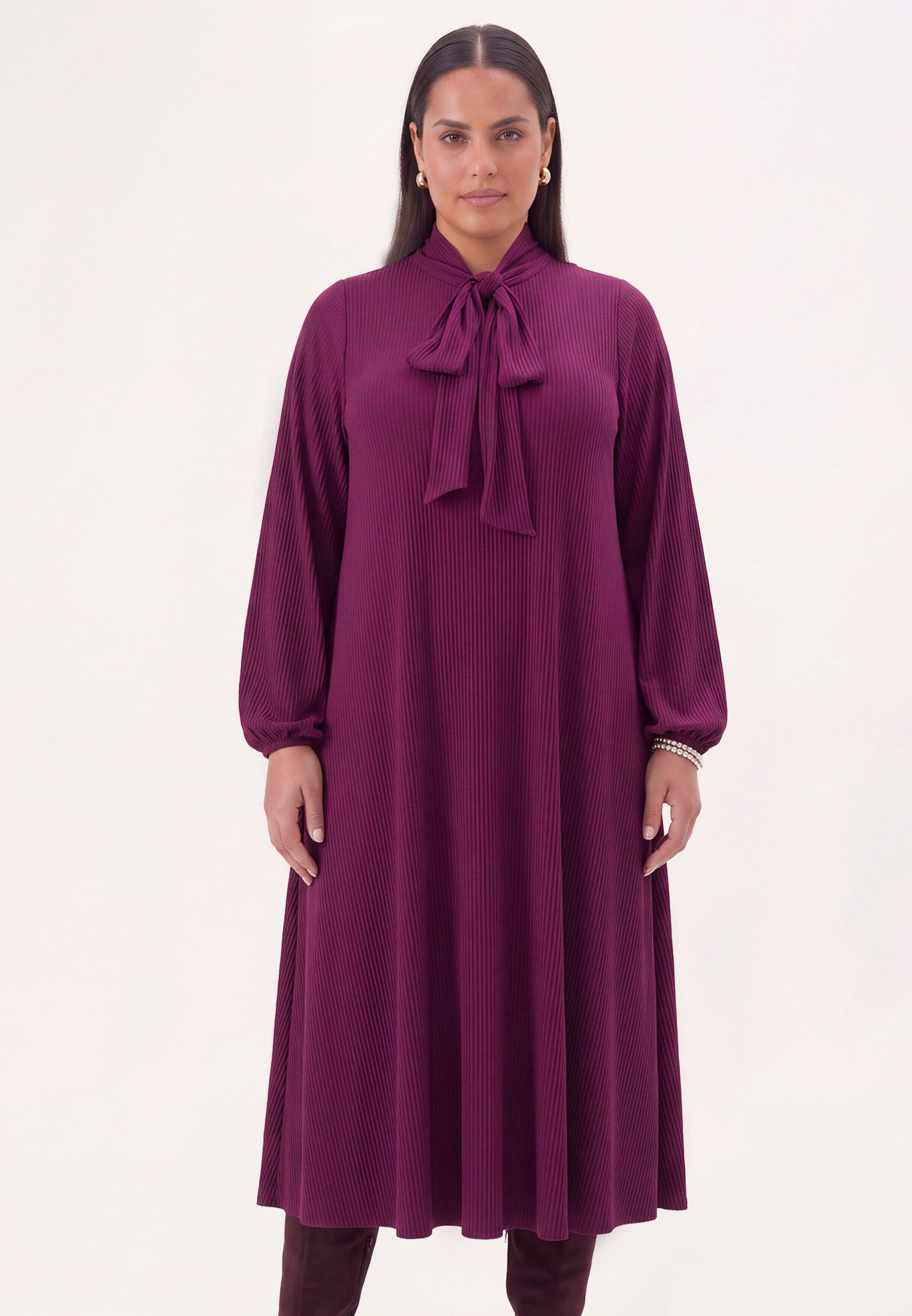 YOEK A-Linien-Kleid Damen Kleid mit Langarm mit langen Ärmeln