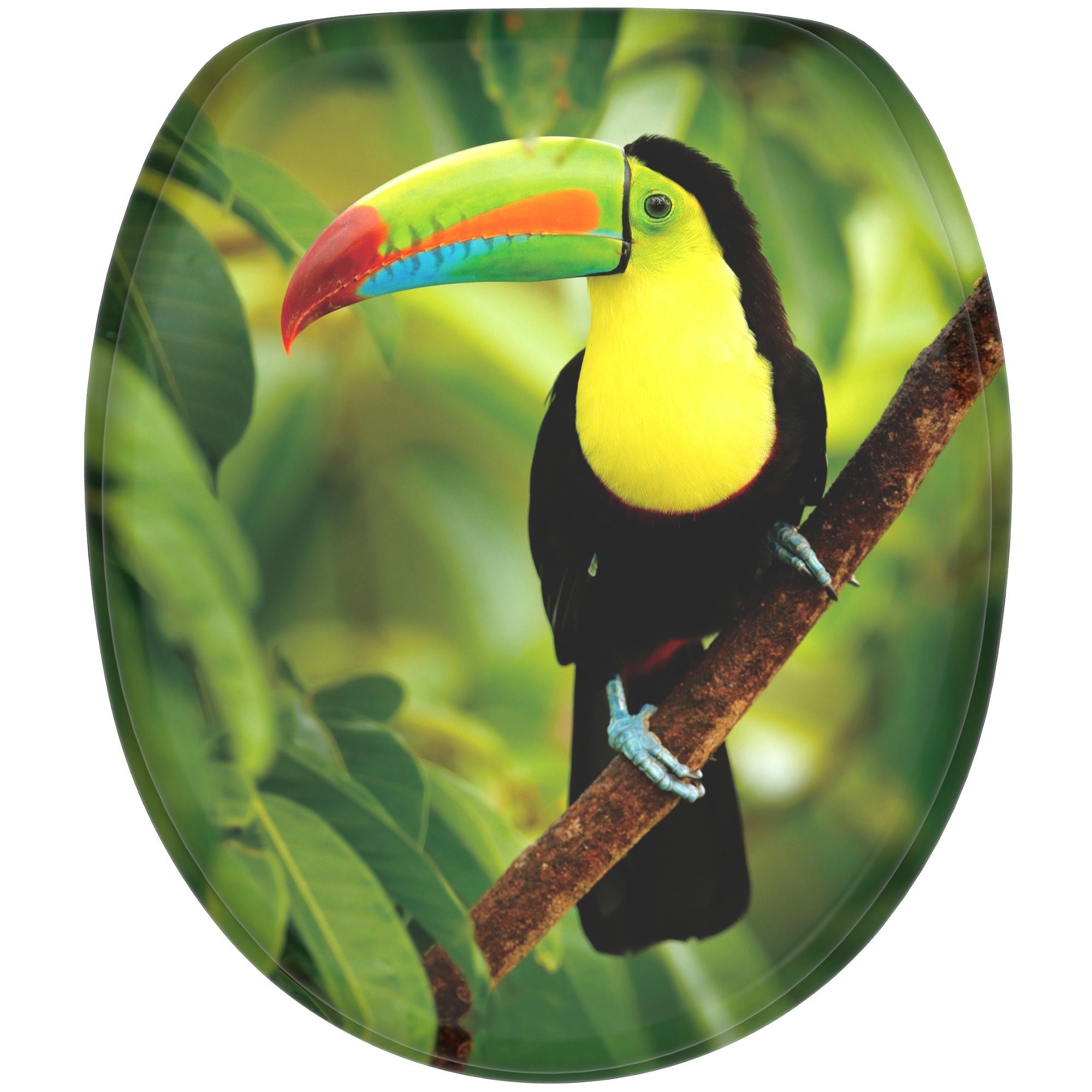 Sanilo WC-Sitz Toucan mit Absenkautomatik, Toilettendeckel direkt vom Hersteller, hochwertig & modern mit Motiv, universell, leichte Montage