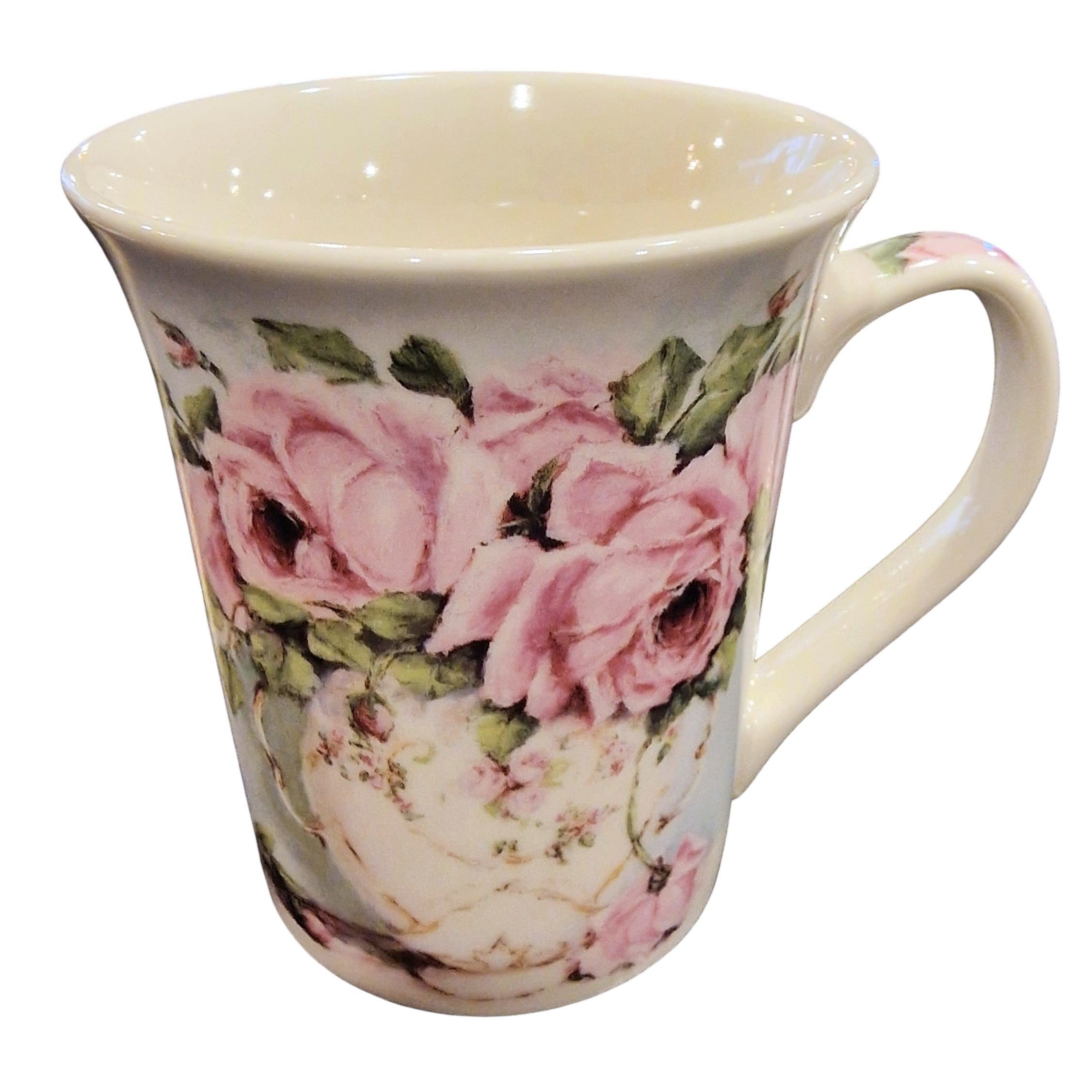 Clayre & Eef Tasse Romantischer Clayre & Eef Tasse Kaffeebecher 350 ml Rosenmotiv